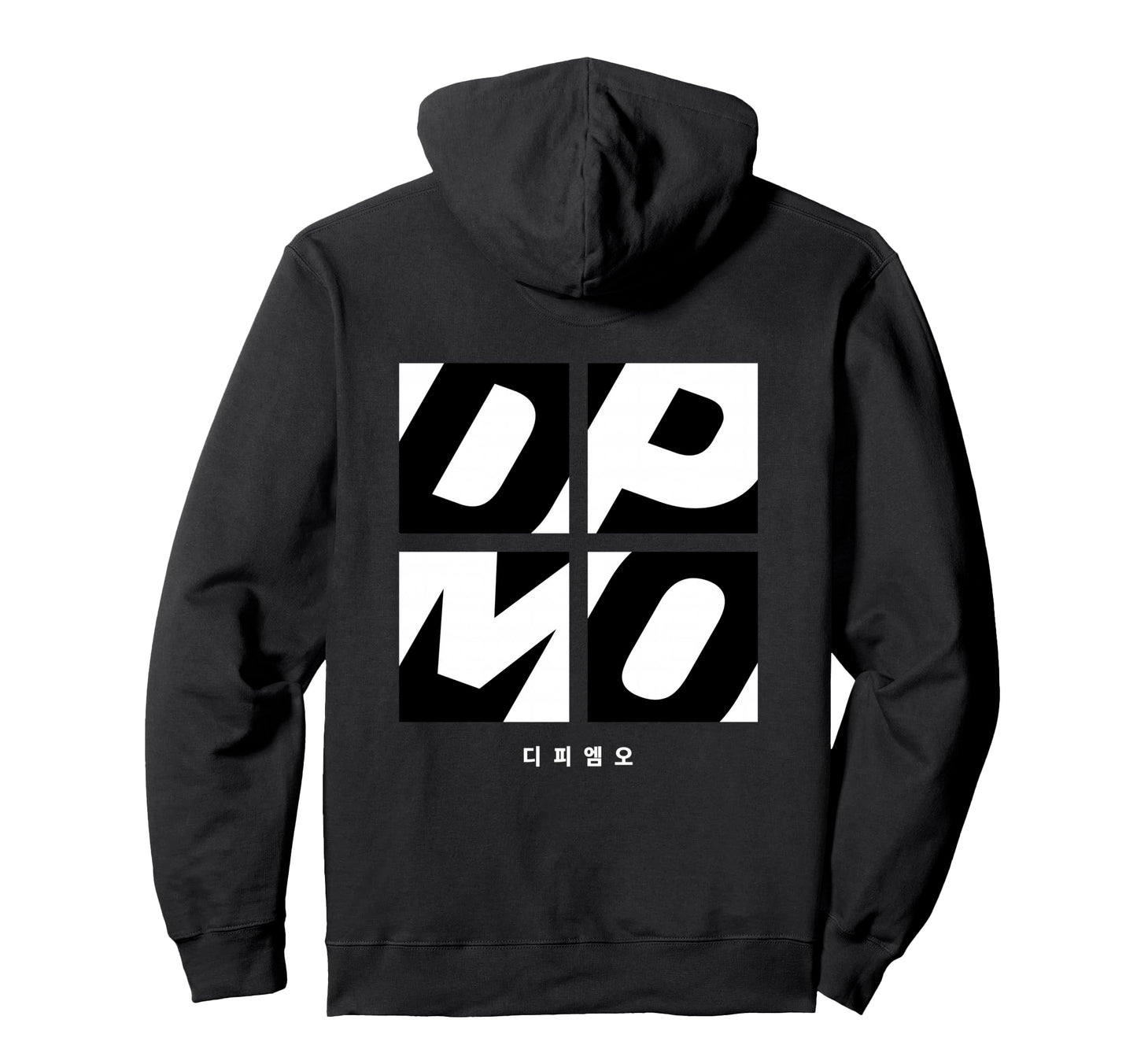 Dpmo Acronym K Pop Minimalist Streetwear Hoodie - Graphic Print for Adults - T-Shirt, Sweatshirt, Hoodie