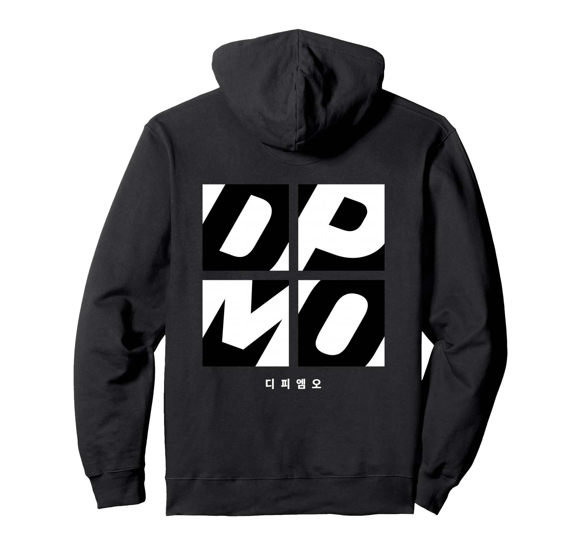 Dpmo Acronym K Pop Minimalist Streetwear Hoodie - Graphic Print for Adults - T-Shirt, Sweatshirt, Hoodie