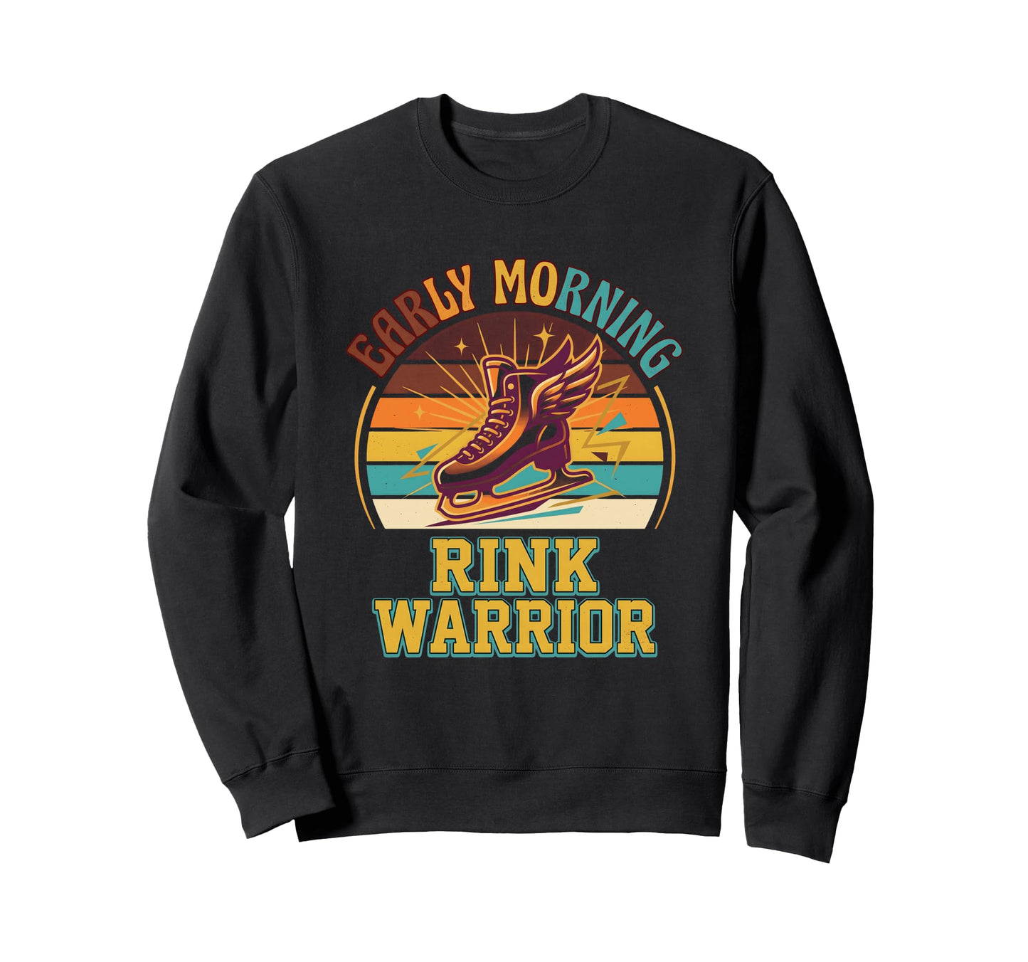 Early Morning Rink Warrior Skates Sweatshirt - Custom Art Print Unisex - T-Shirt, Sweatshirt, Hoodie