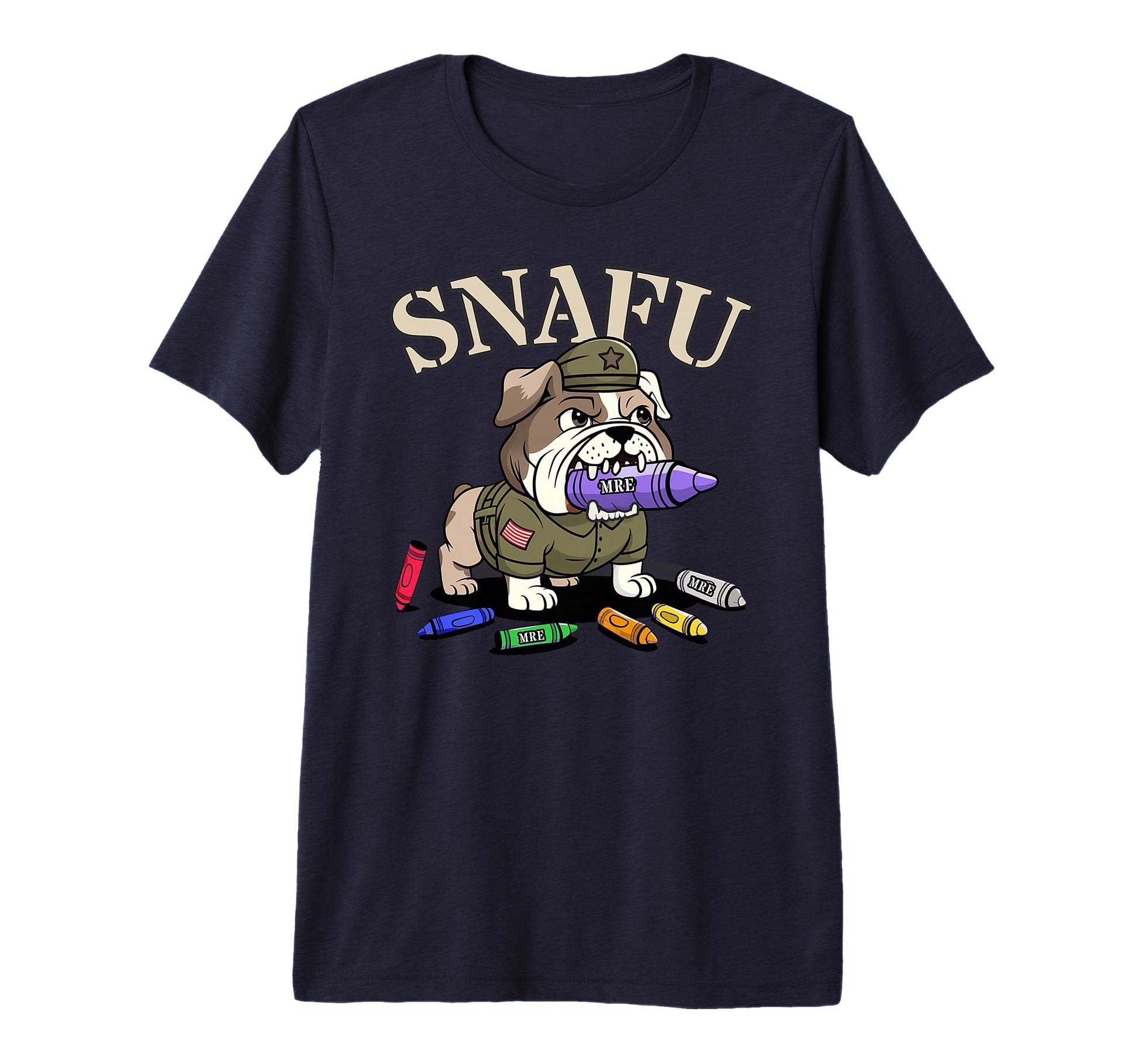 Snafu I Eat Crayons Bulldog Eater Grunt T-Shirt - Streetwear Style Unisex - T-Shirt, Sweatshirt, Hoodie
