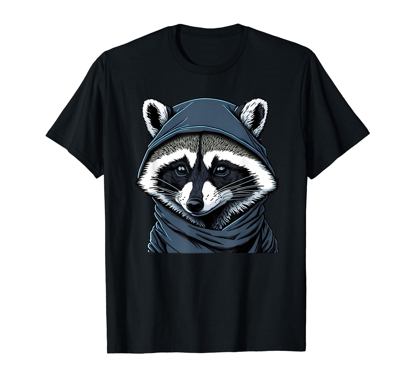 Cozy Raccoon Chic Head Raccoon Wearing Hoodie - Trendy Graphic Men Women - T-Shirt, Sweatshirt, Hoodie