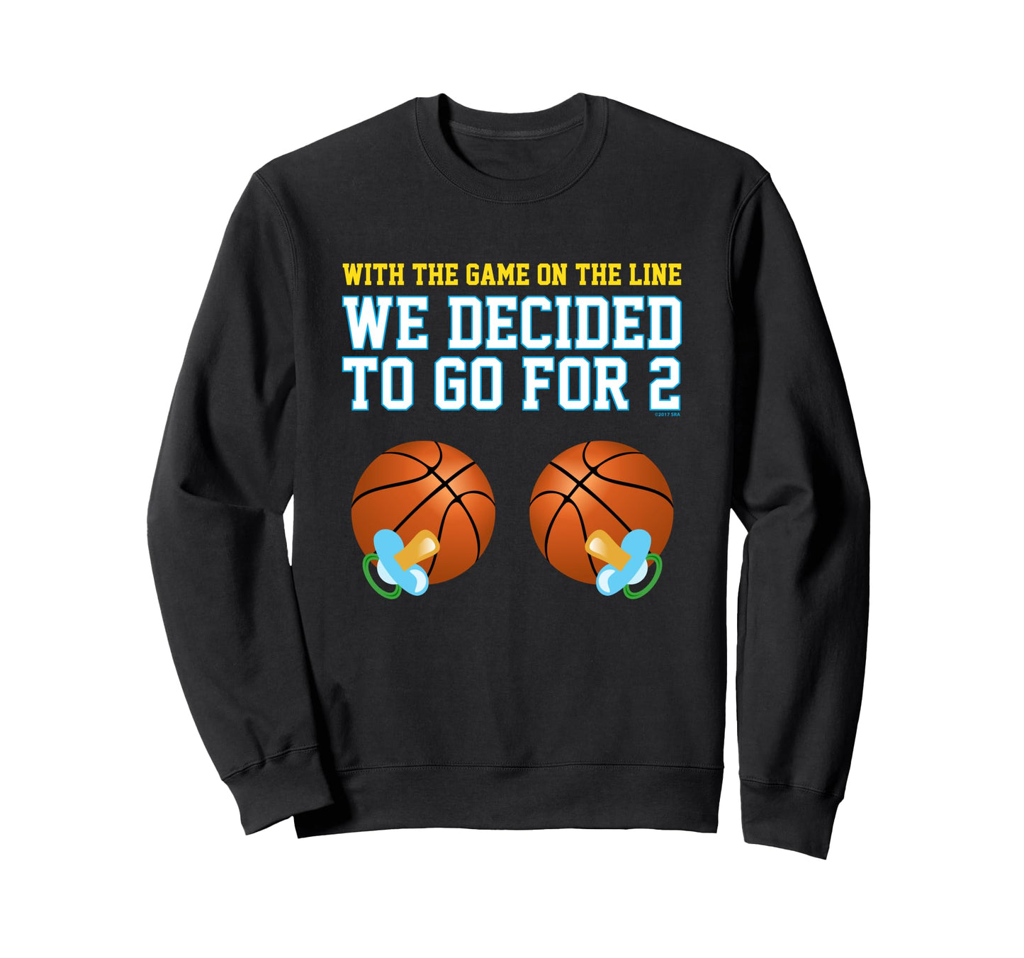 Basketball Twins Gender Reveal Mom Dad Sweatshirt - Unique Graphic Unisex - T-Shirt, Sweatshirt, Hoodie