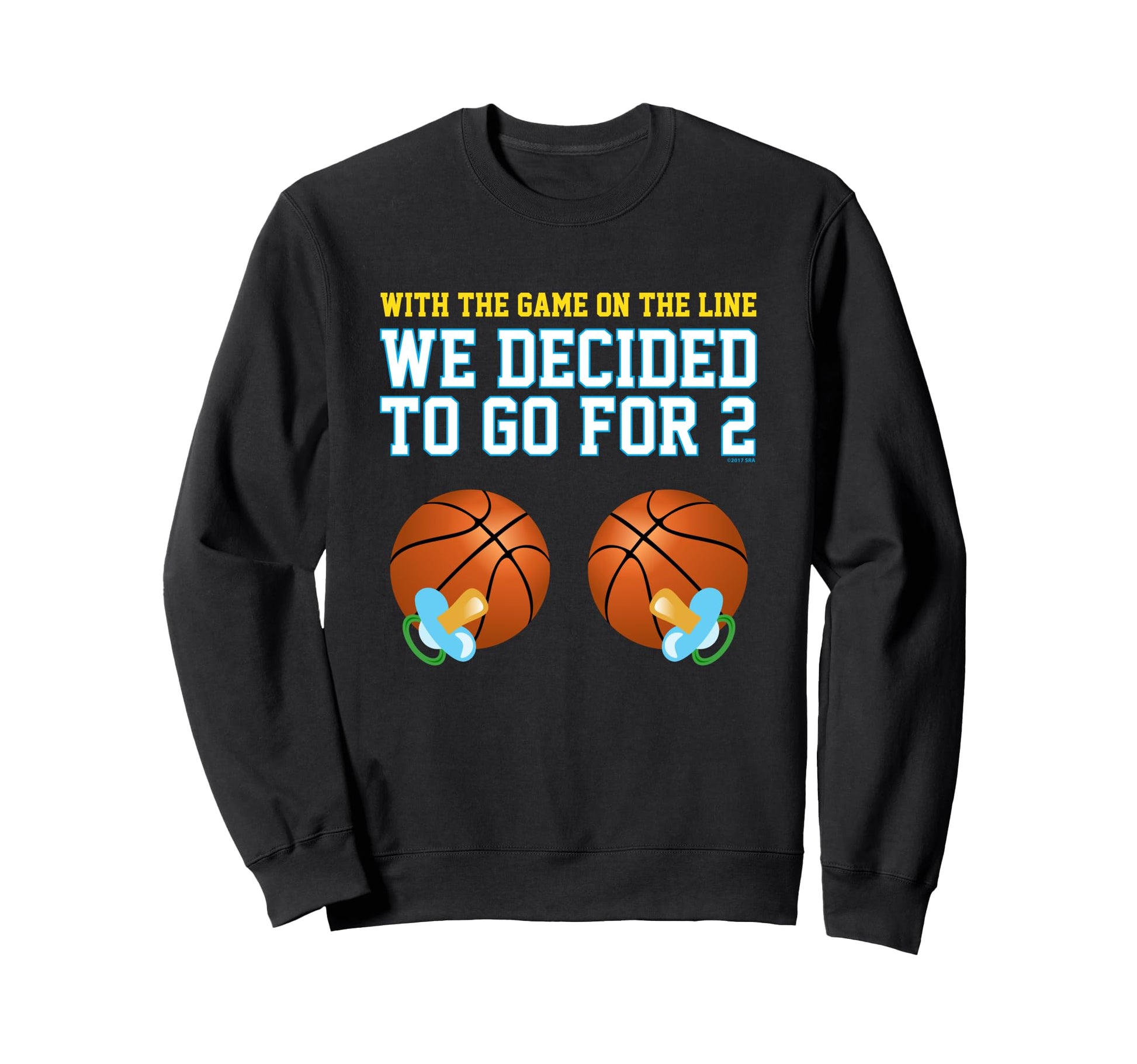 Basketball Twins Gender Reveal Mom Dad Sweatshirt - Unique Graphic Unisex - T-Shirt, Sweatshirt, Hoodie