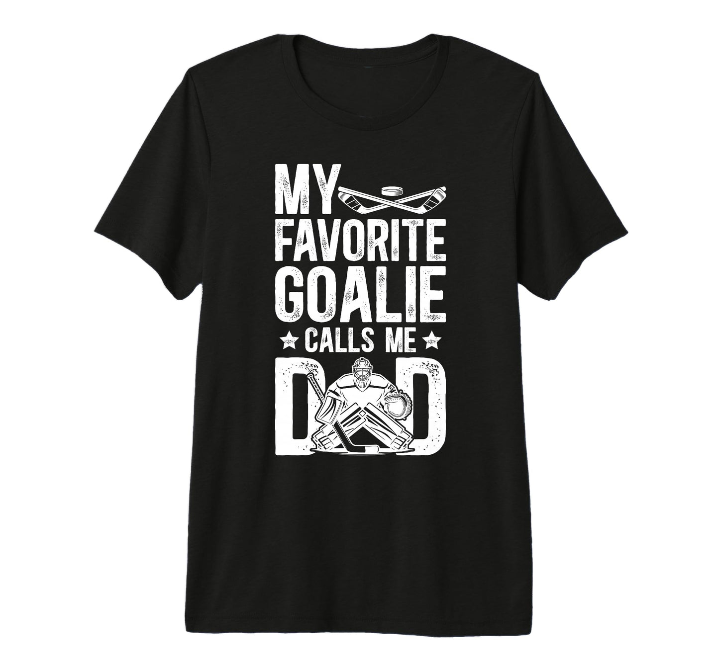 Mens Proud Ice Hockey Goalie Dad T-Shirt - Custom Art Print Men Women - T-Shirt, Sweatshirt, Hoodie