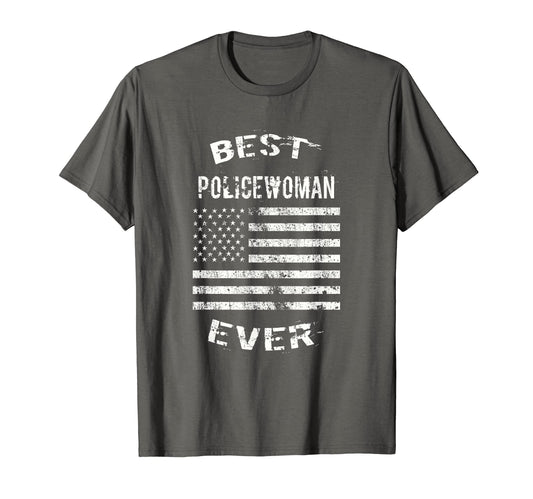 Best Policewoman Ever Us American Flag T-Shirt - Aesthetic Graphic Unisex - T-Shirt, Sweatshirt, Hoodie