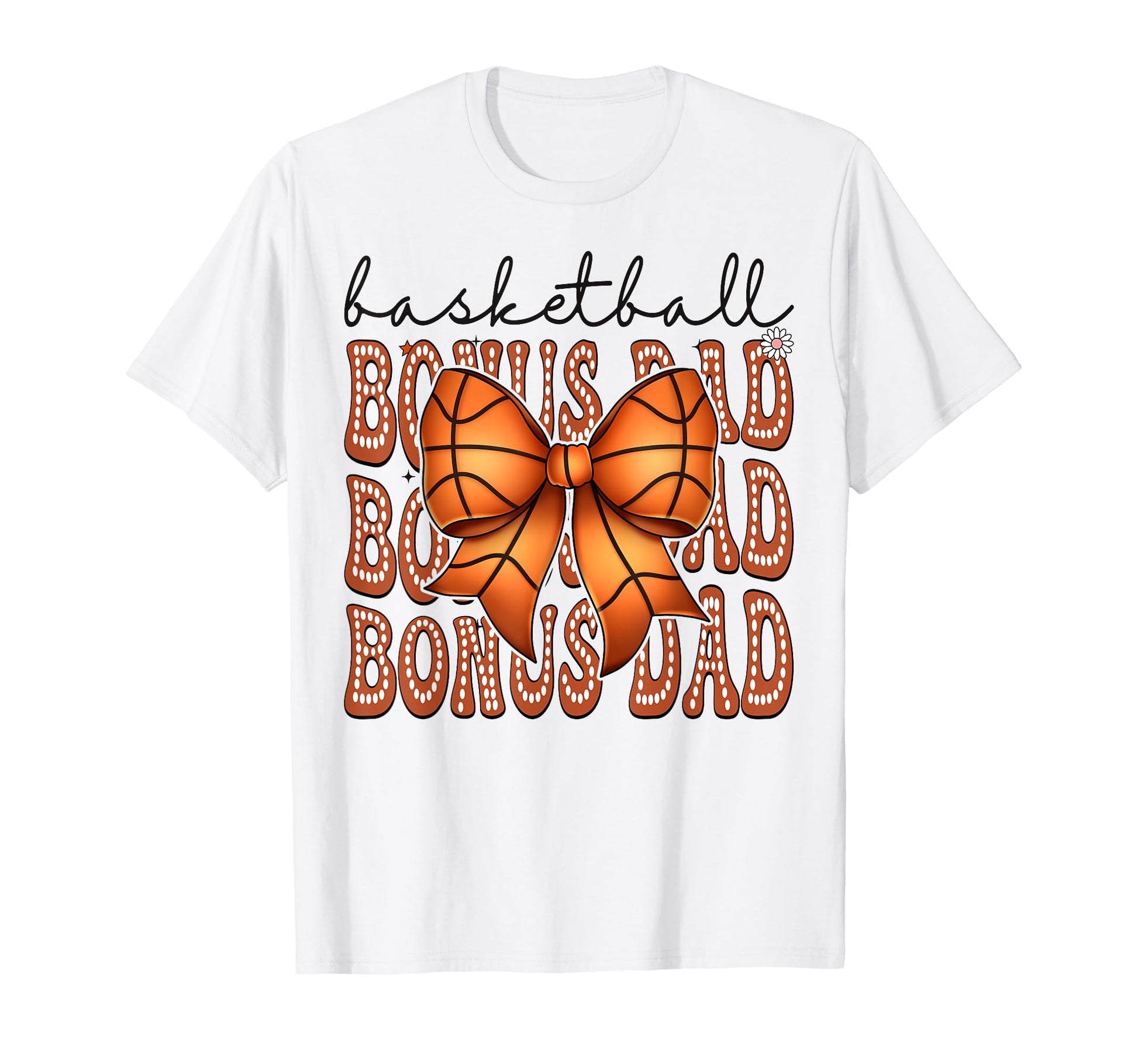 Basketball Bonus Dad Coquette Bow T-Shirt - Custom Art Print for Adults - T-Shirt, Sweatshirt, Hoodie