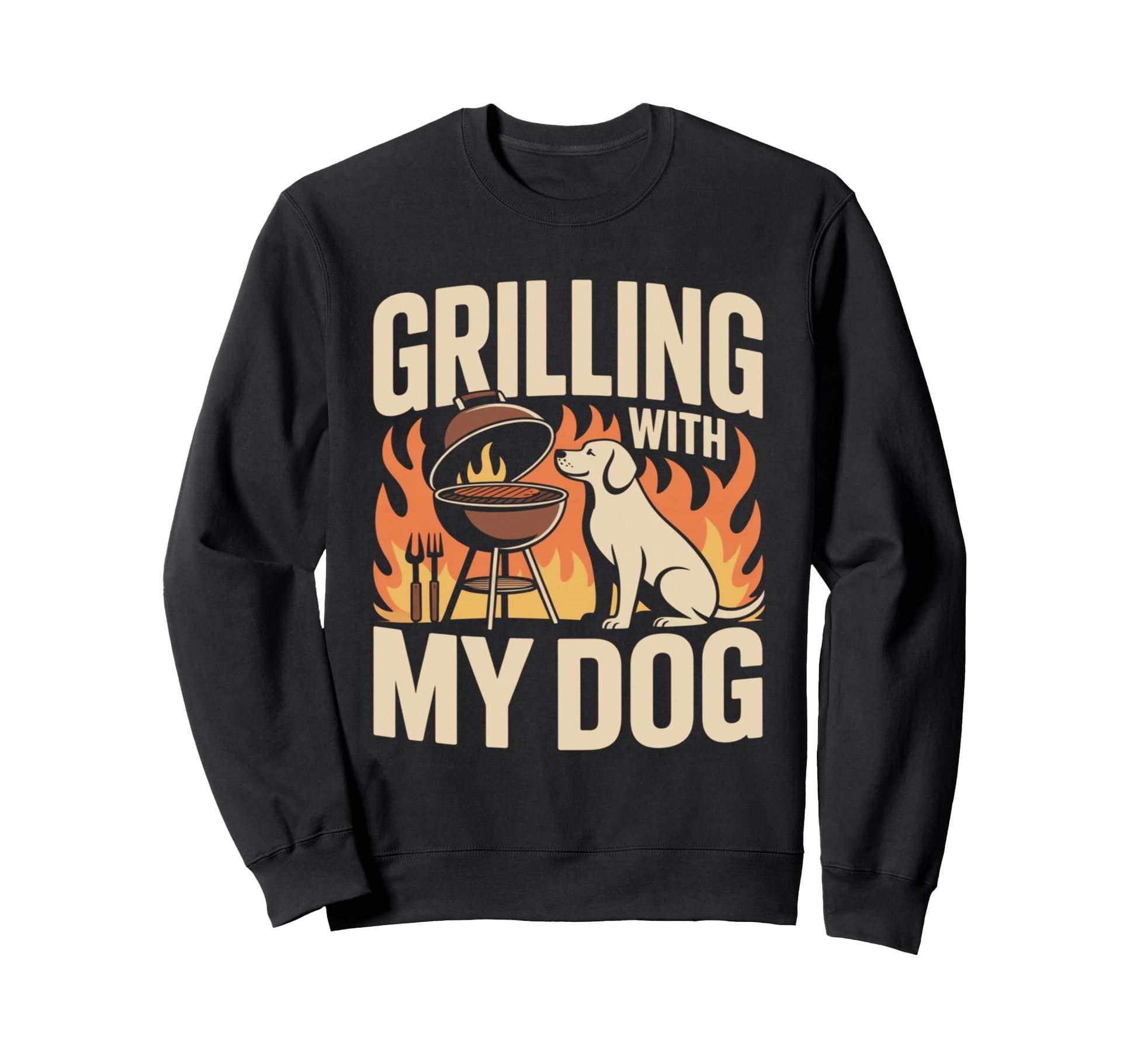 Grilling My Dog Funny Bbq Cookout Sweatshirt - Minimalist Print for Adults - T-Shirt, Sweatshirt, Hoodie