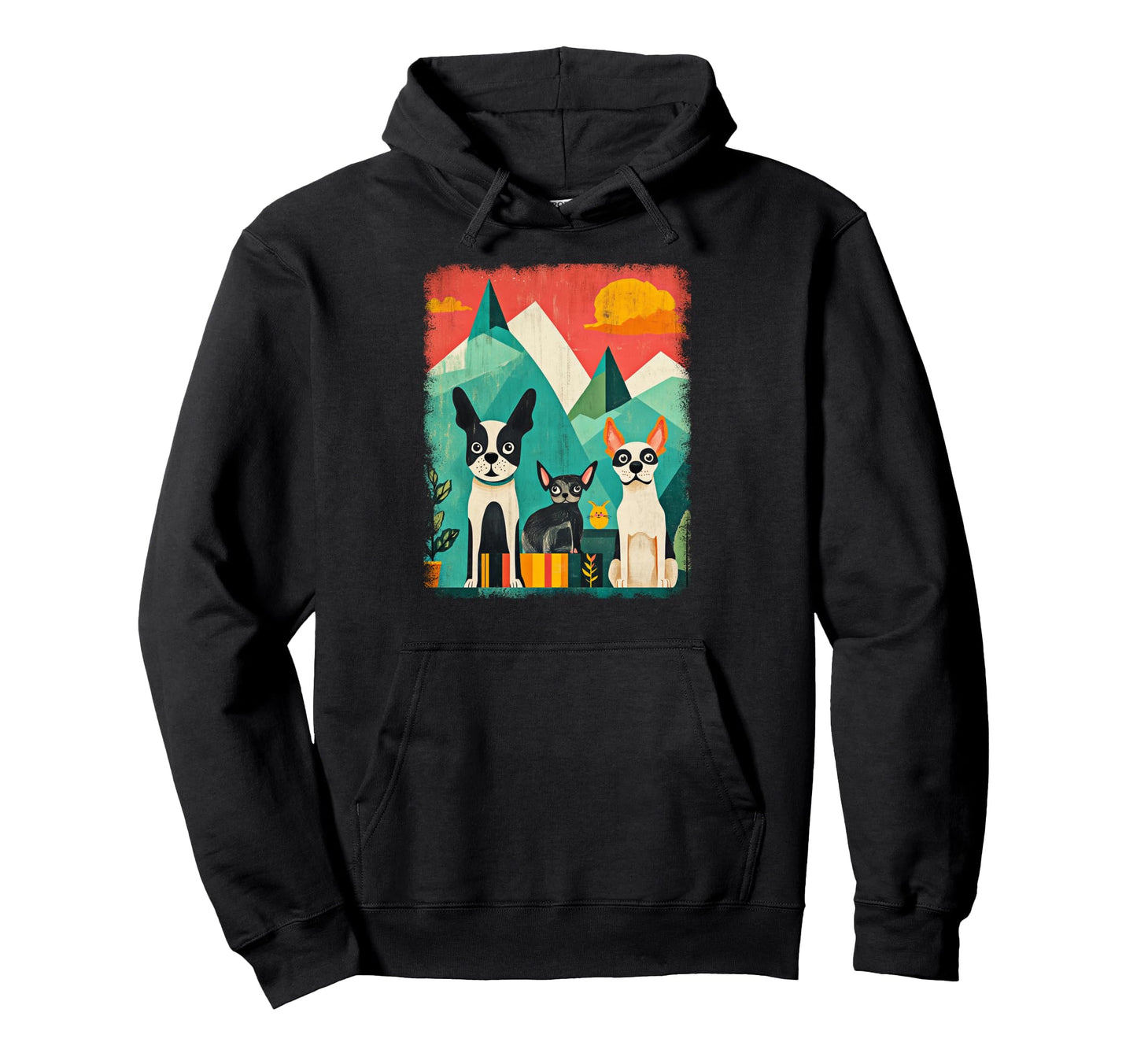 Mid Century Modern Dogs 50S 60S Hoodie - Fun Novelty Design Men Women - T-Shirt, Sweatshirt, Hoodie