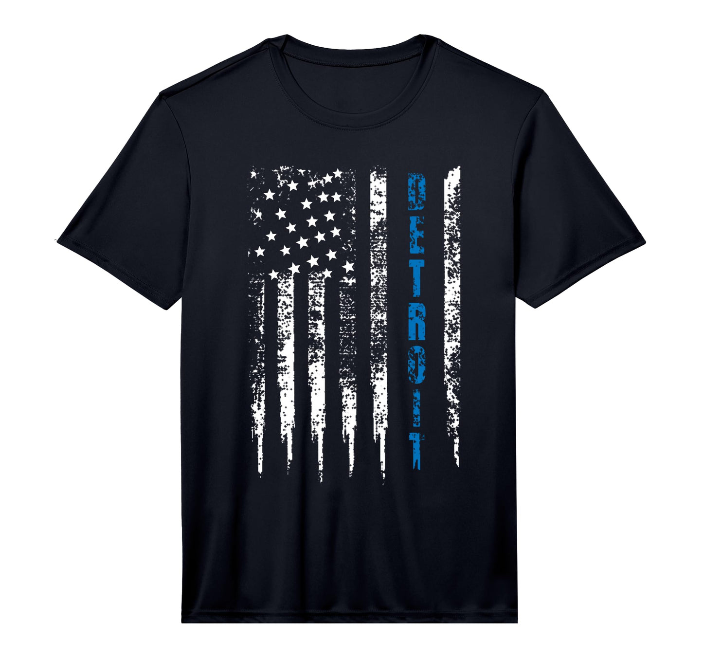 Thin Line Blue Detroit Distressed T-Shirt - Graphic Print Men Women - T-Shirt, Sweatshirt, Hoodie