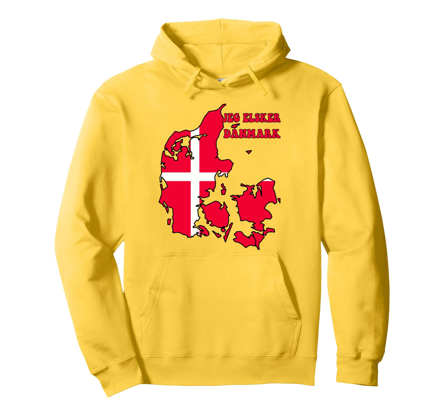 Hello Copenhagen I Love Denmark Map Hoodie - Fun Novelty Design Unisex - T-Shirt, Sweatshirt, Hoodie