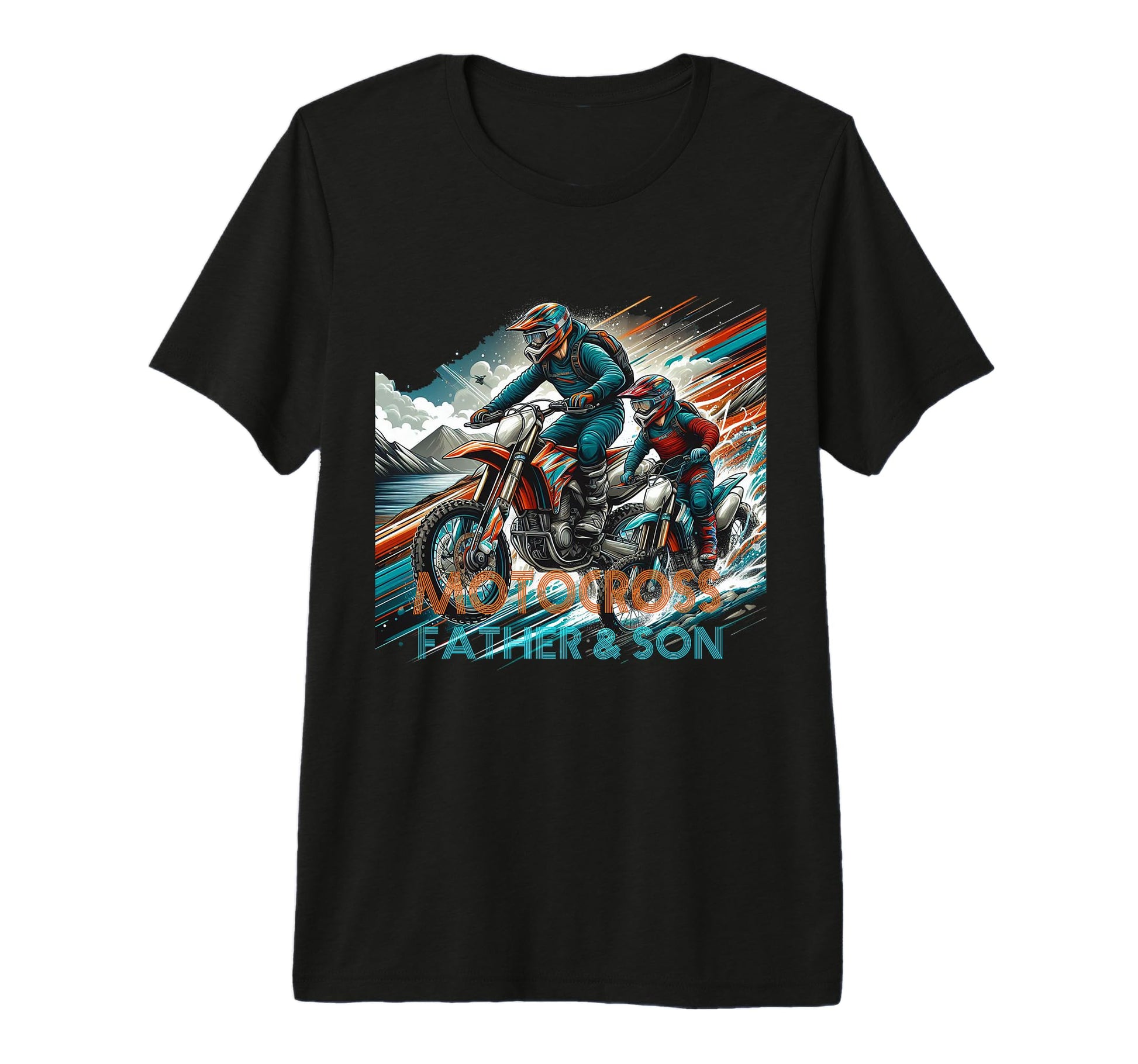 Dad Dirt Bike Rider Son Motocross 2024 T-Shirt - Unique Graphic Unisex - T-Shirt, Sweatshirt, Hoodie