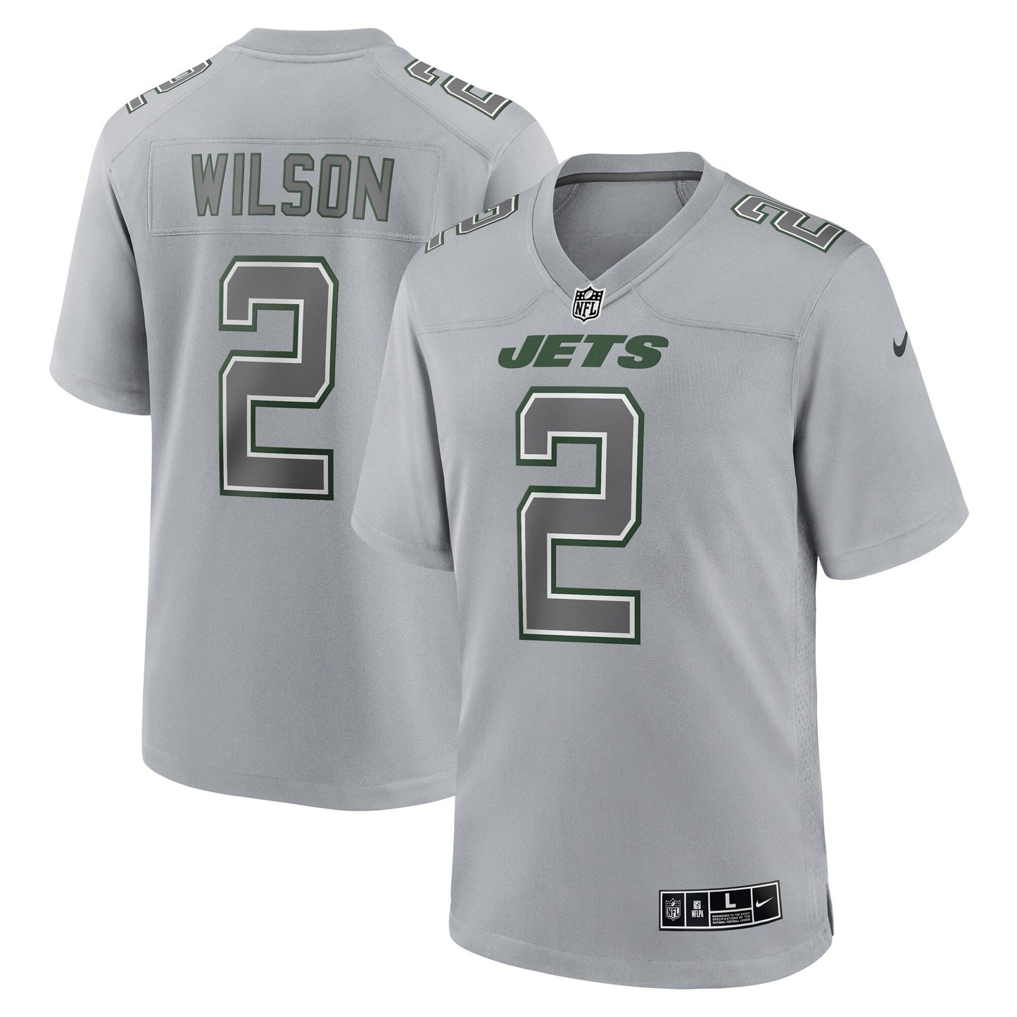 Zach Wilson New York Jets Atmosphere Fashion Game Jersey - Gray football jersey product view 1