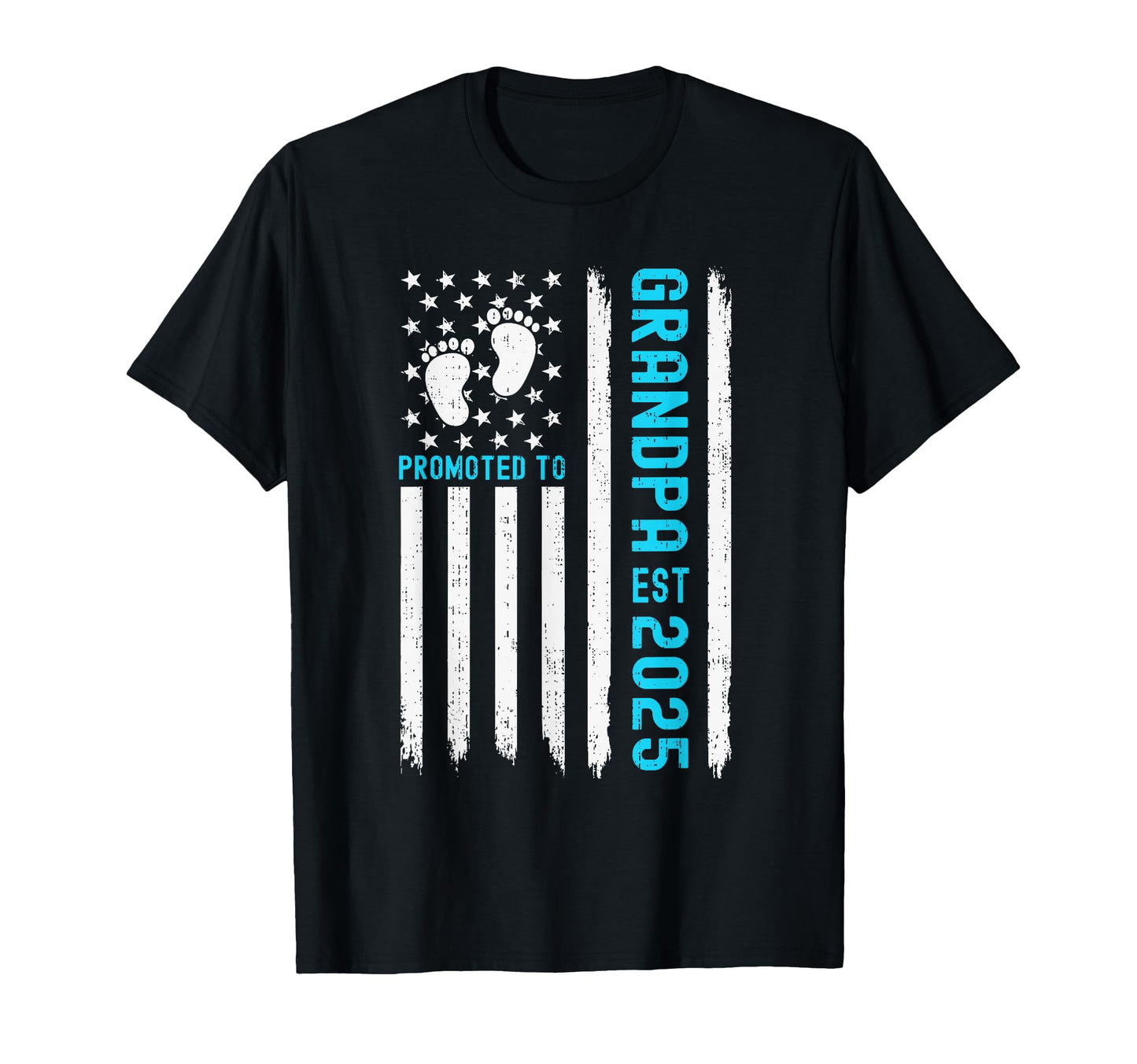 Promoted To Grandpa Est 2025 American T-Shirt - Minimalist Print Men Women - T-Shirt, Sweatshirt, Hoodie