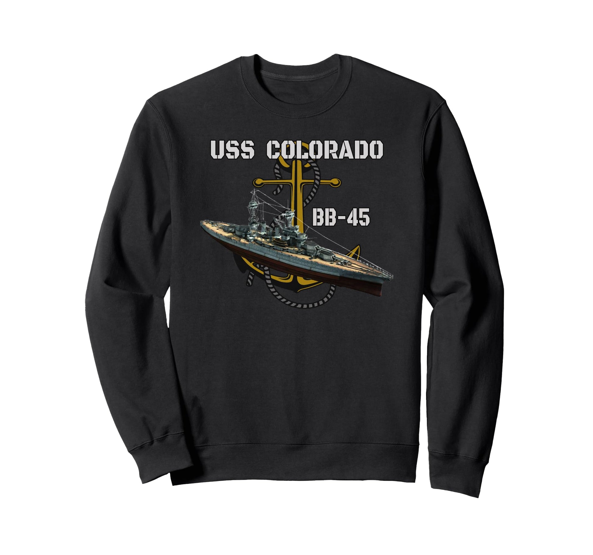 Uss Colorado Bb 45 Battleship Ww2 Sweatshirt - Streetwear Style for Adults - T-Shirt, Sweatshirt, Hoodie