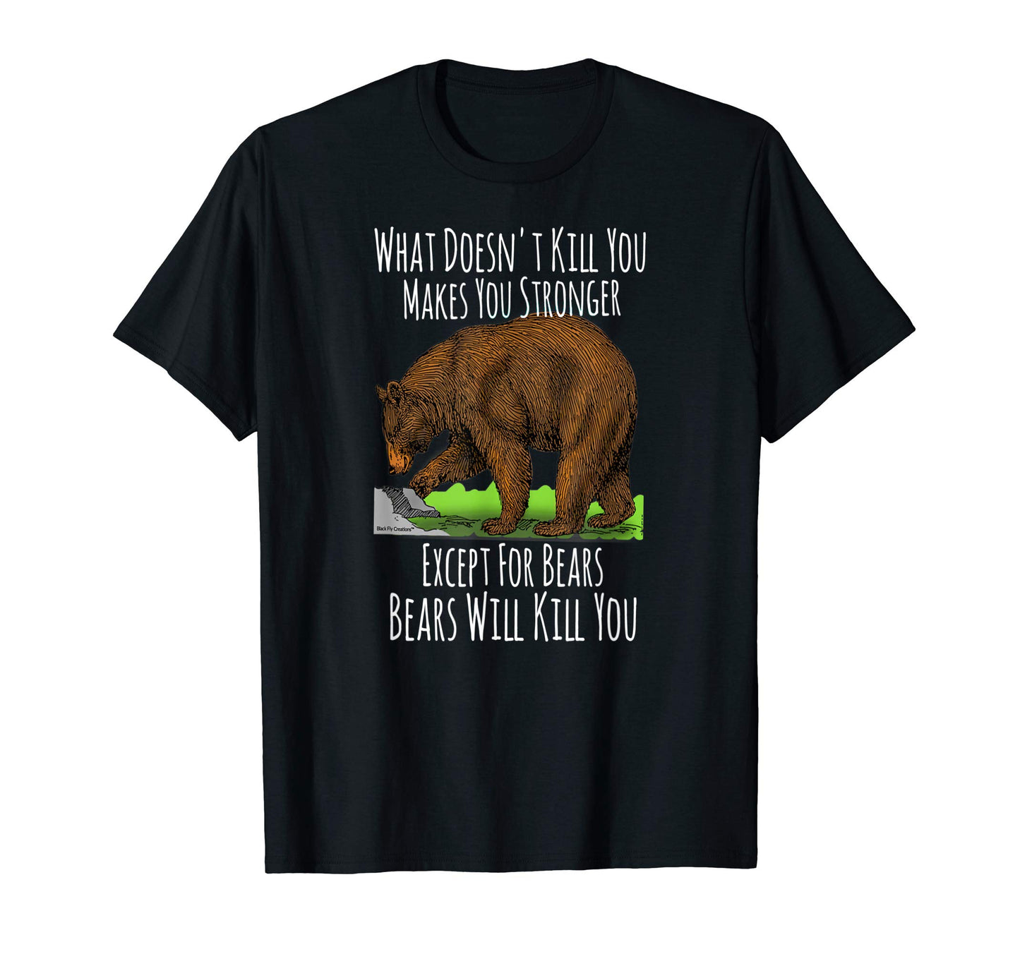 Mens Funny Wildlife Grizzly Bear Hiking T-Shirt - Minimalist Print Unisex - T-Shirt, Sweatshirt, Hoodie
