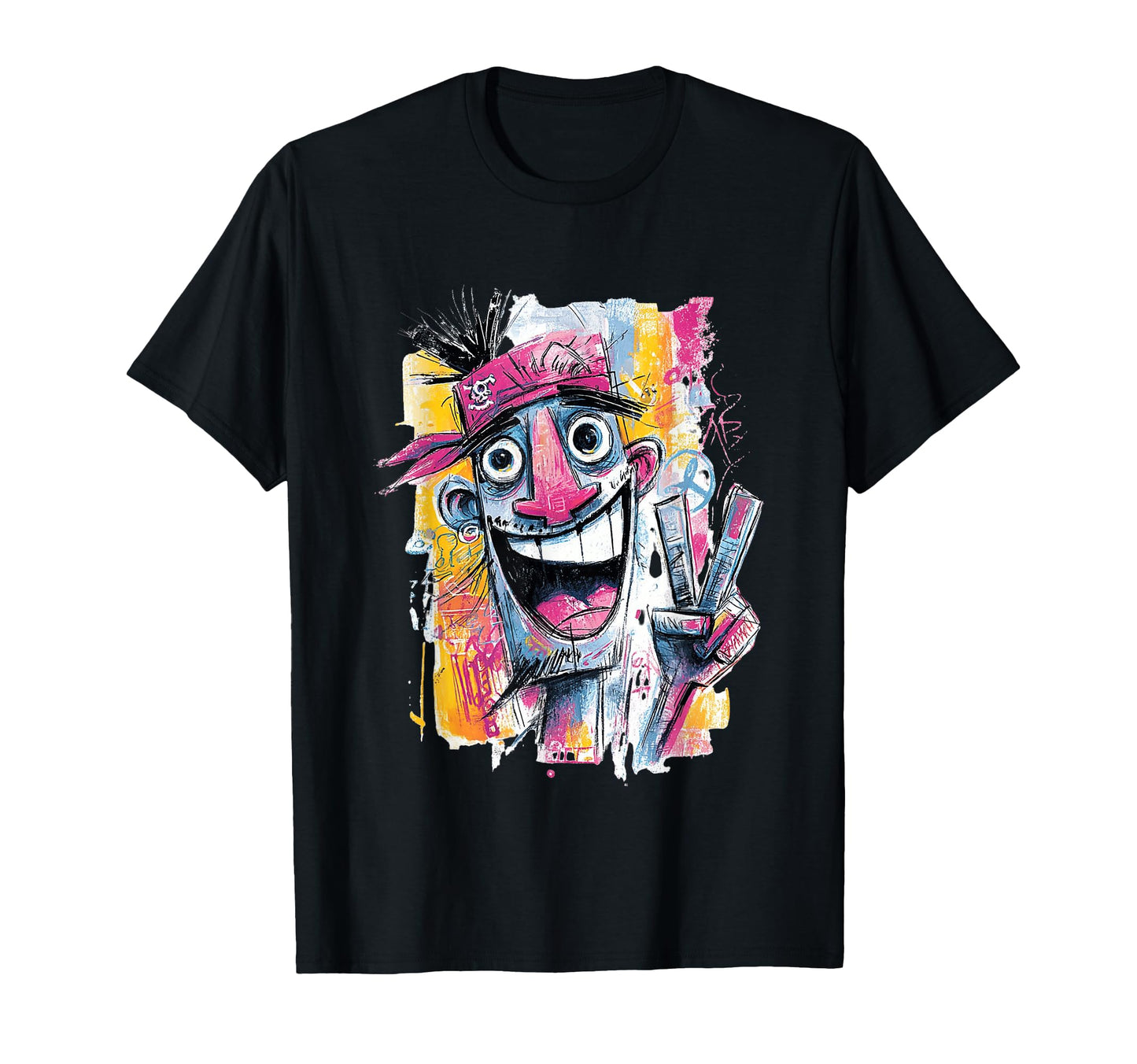 Funny Pirate Peace Graffiti Pop T-Shirt - Casual Everyday Wear Unisex - T-Shirt, Sweatshirt, Hoodie