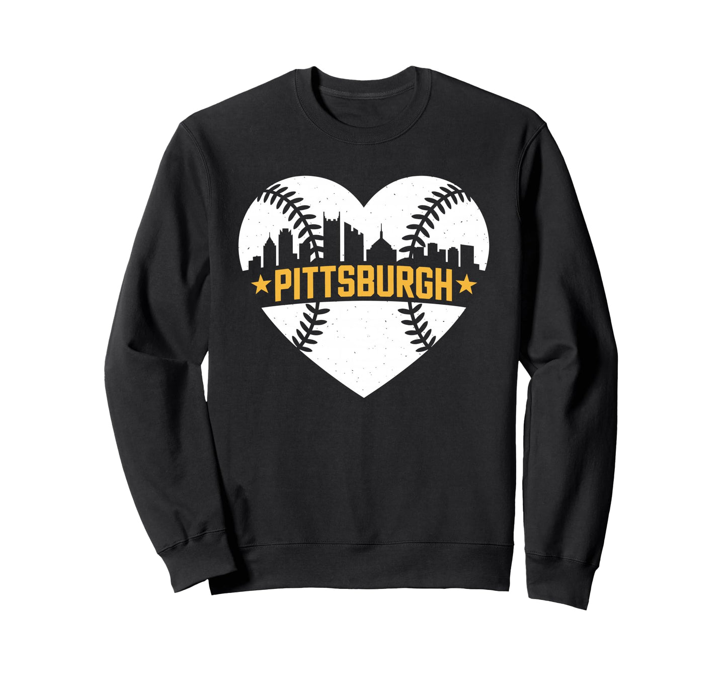 Pittsburgh Lovers Skyline Baseball Sweatshirt - Graphic Print for Adults - T-Shirt, Sweatshirt, Hoodie