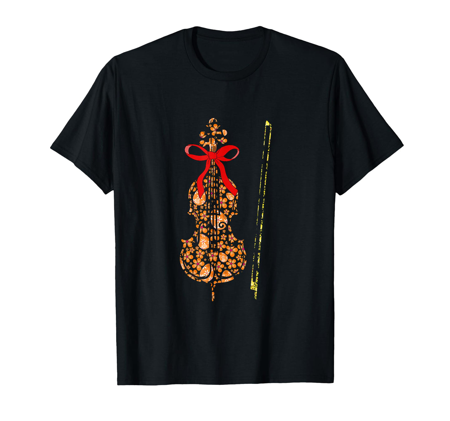 Easter Eggs Floral Cello Instrument Bow T-Shirt - Trendy Graphic Unisex - T-Shirt, Sweatshirt, Hoodie