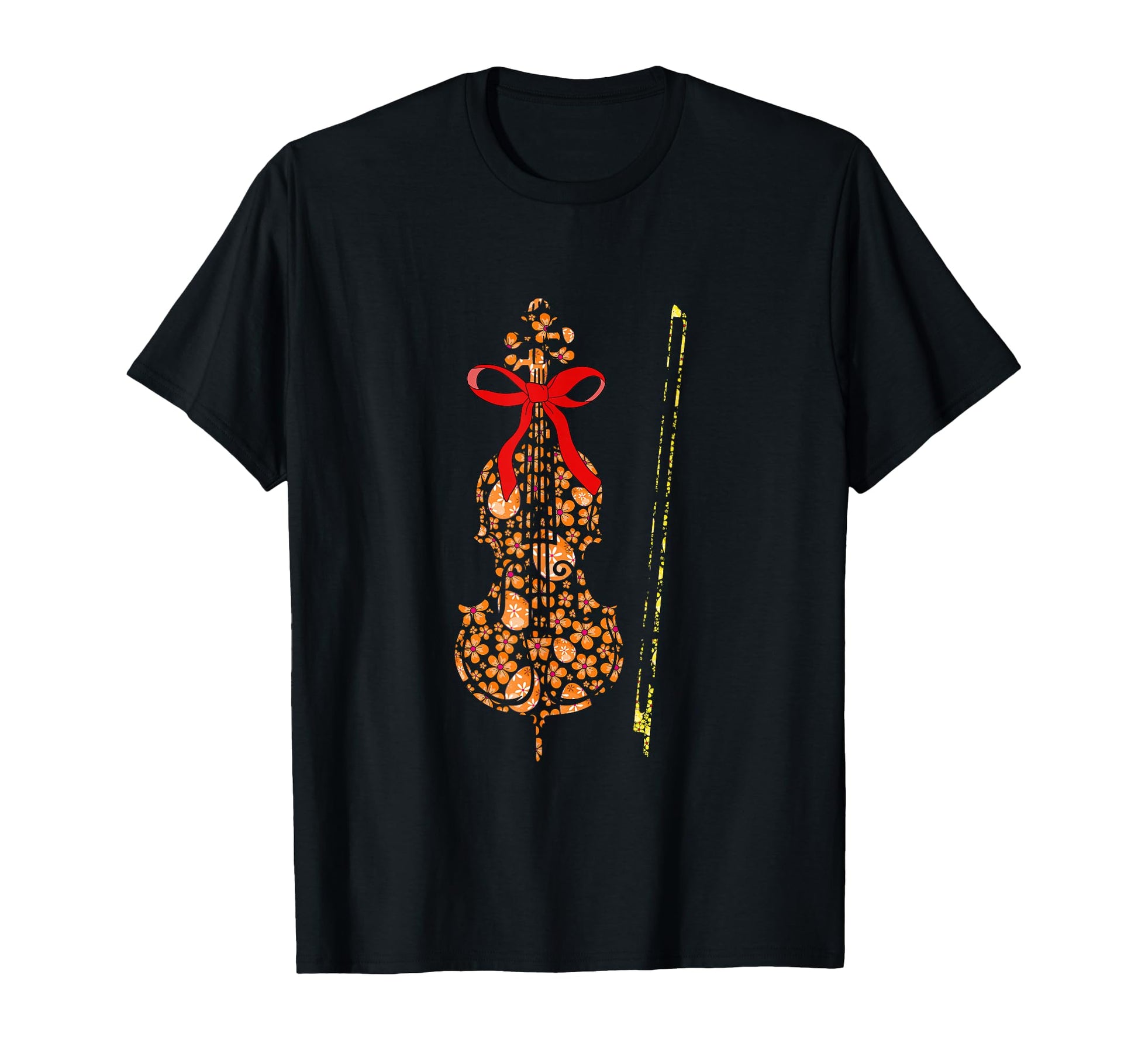 Easter Eggs Floral Cello Instrument Bow T-Shirt - Trendy Graphic Unisex - T-Shirt, Sweatshirt, Hoodie