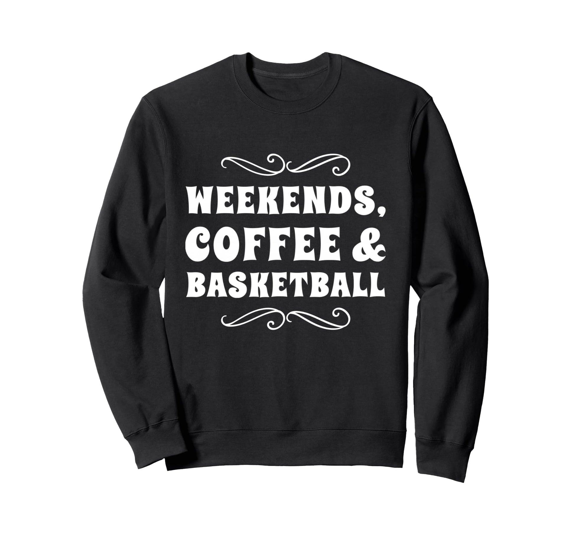 Weekends Coffee And Basketball Sweatshirt - Minimalist Print for Adults - T-Shirt, Sweatshirt, Hoodie