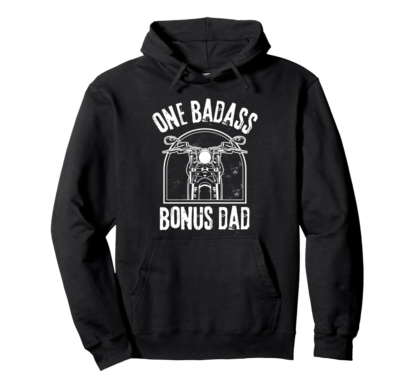 Mens One Badass Bonus Step Dad Hoodie - Aesthetic Graphic Unisex - T-Shirt, Sweatshirt, Hoodie