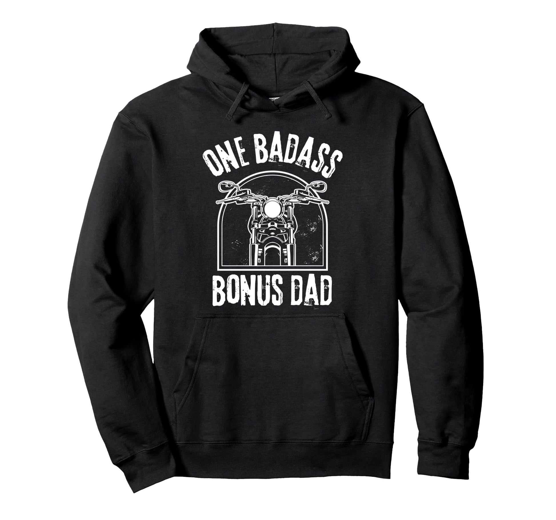 Mens One Badass Bonus Step Dad Hoodie - Aesthetic Graphic Unisex - T-Shirt, Sweatshirt, Hoodie
