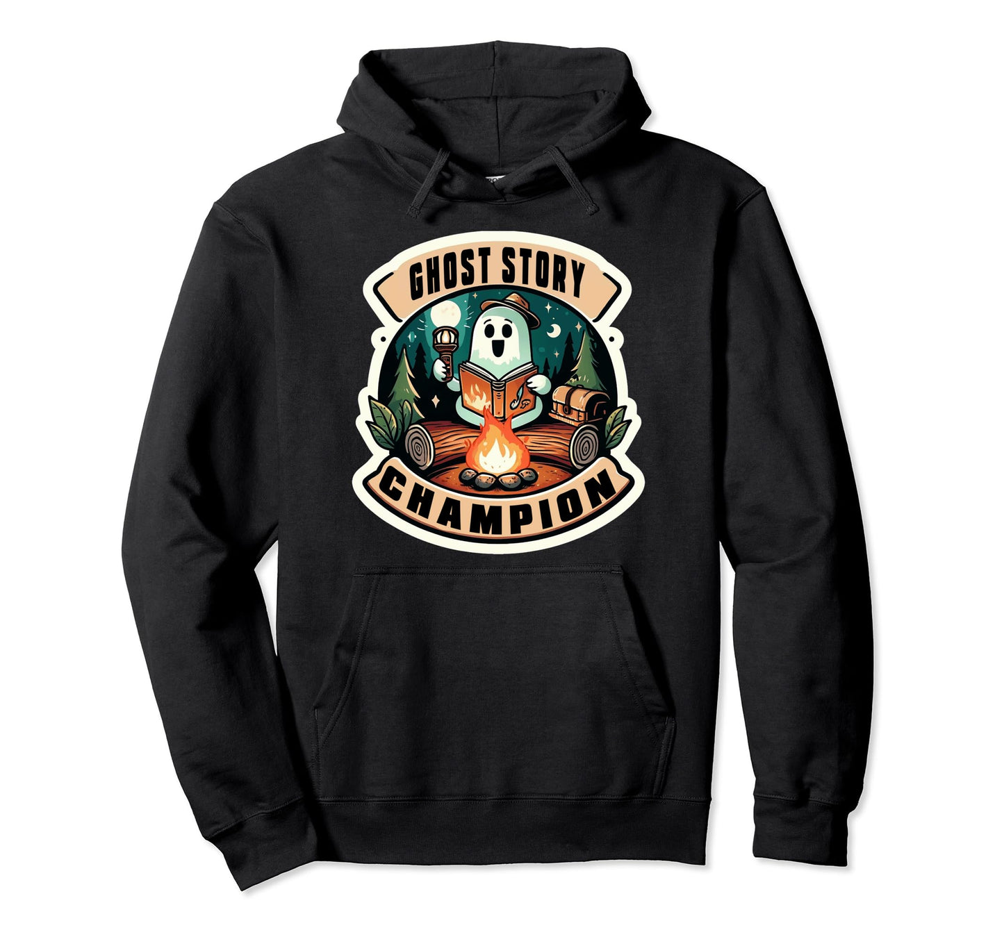 Ghost Story Champion Camping Hoodie - Casual Everyday Wear for Adults - T-Shirt, Sweatshirt, Hoodie