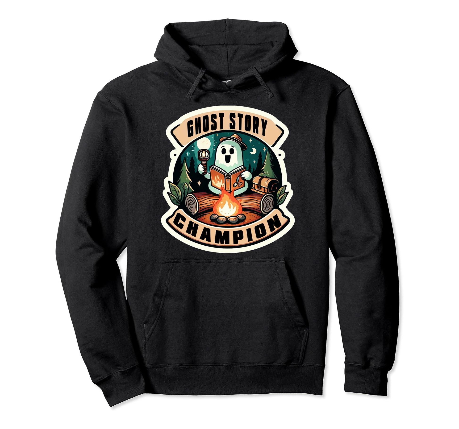 Ghost Story Champion Camping Hoodie - Casual Everyday Wear for Adults - T-Shirt, Sweatshirt, Hoodie