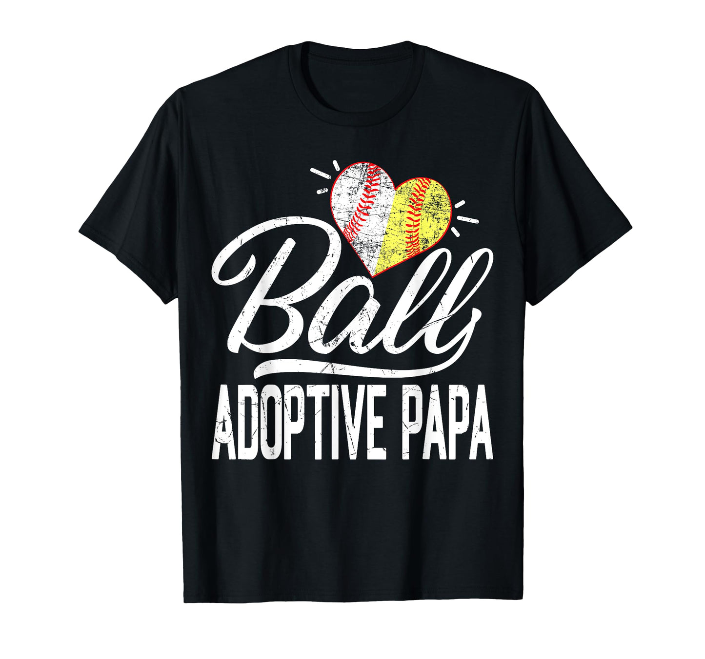Fathers Day Ball Heart Baseball T-Shirt - Custom Art Print for Adults - T-Shirt, Sweatshirt, Hoodie
