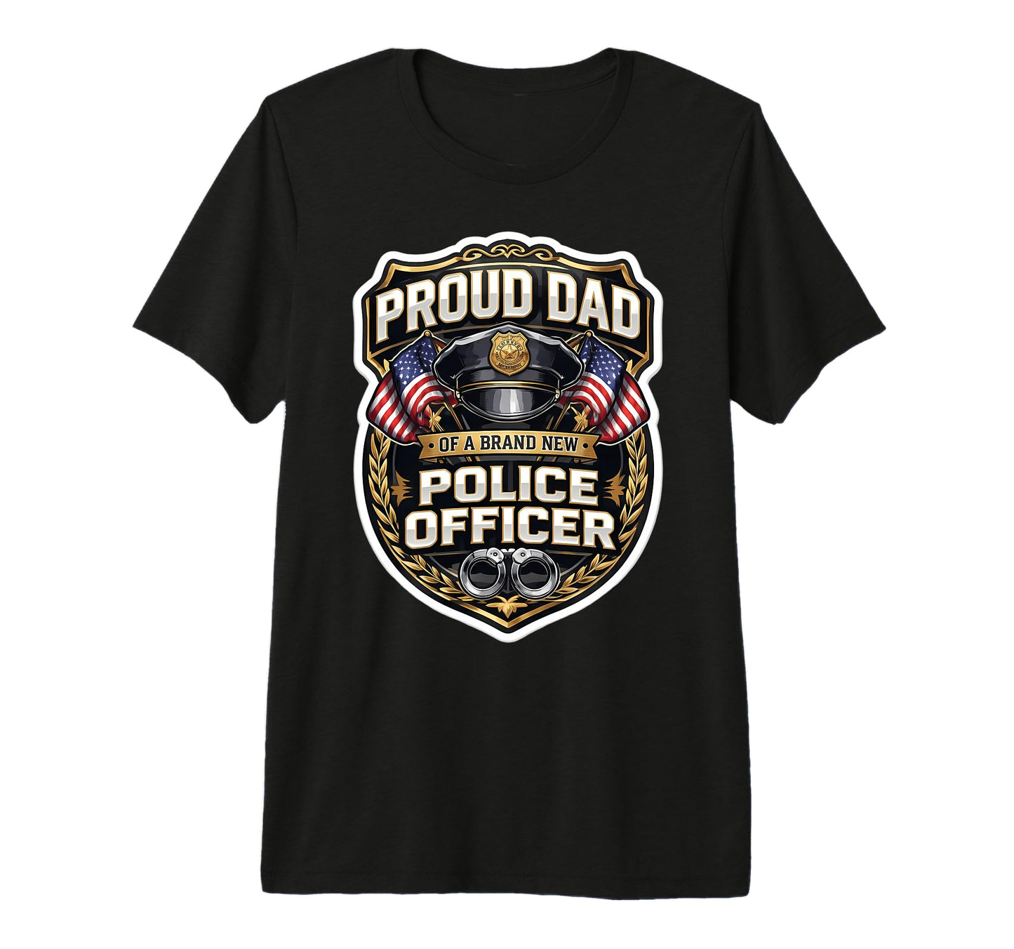 Proud Dad New Police Officer Policeman T-Shirt - Aesthetic Graphic Unisex - T-Shirt, Sweatshirt, Hoodie