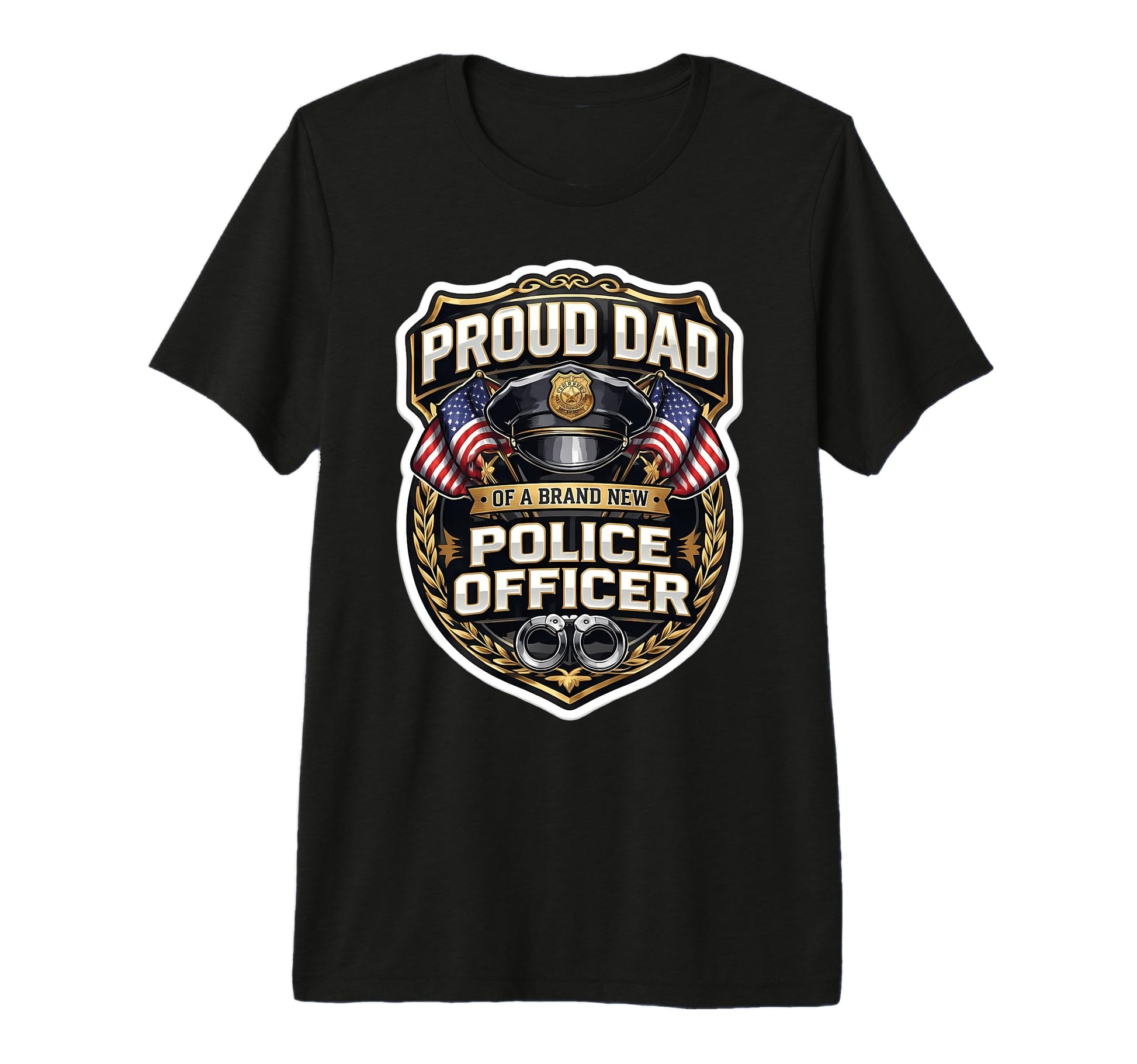 Proud Dad New Police Officer Policeman T-Shirt - Aesthetic Graphic Unisex - T-Shirt, Sweatshirt, Hoodie