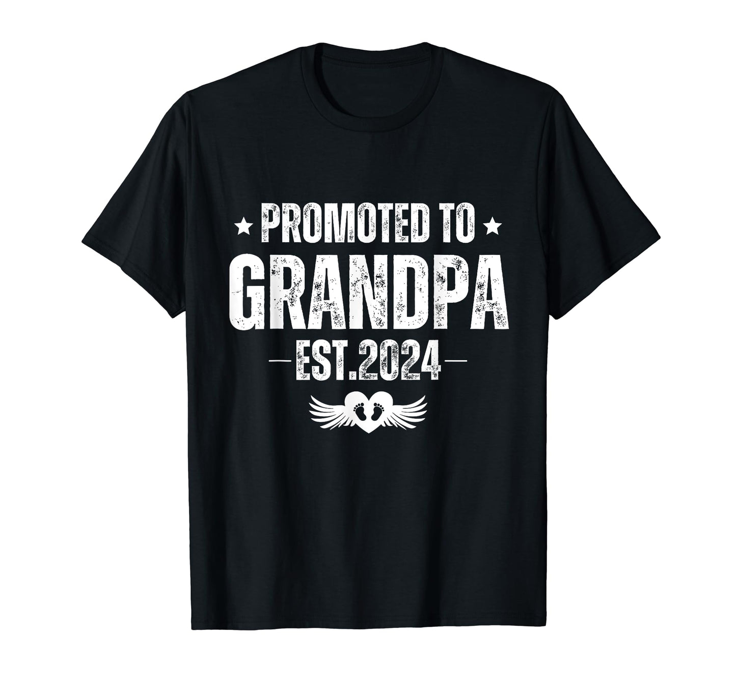 Promoted To Grandpa Is 2024 Grandparents T-Shirt - Graphic Print Unisex - T-Shirt, Sweatshirt, Hoodie