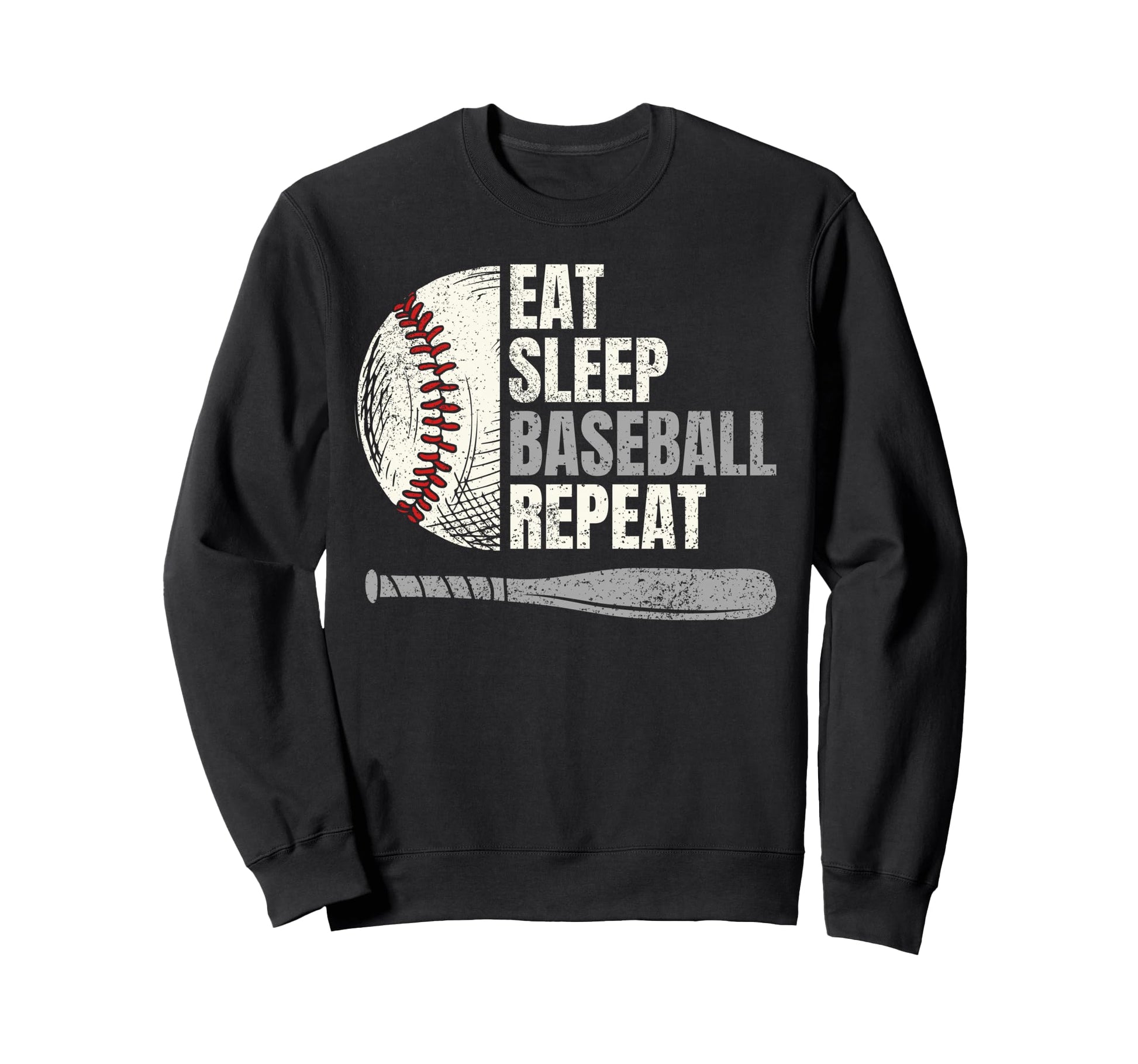 Eat Sleep Baseball Repeat Baseball Sweatshirt - Trendy Graphic Unisex - T-Shirt, Sweatshirt, Hoodie