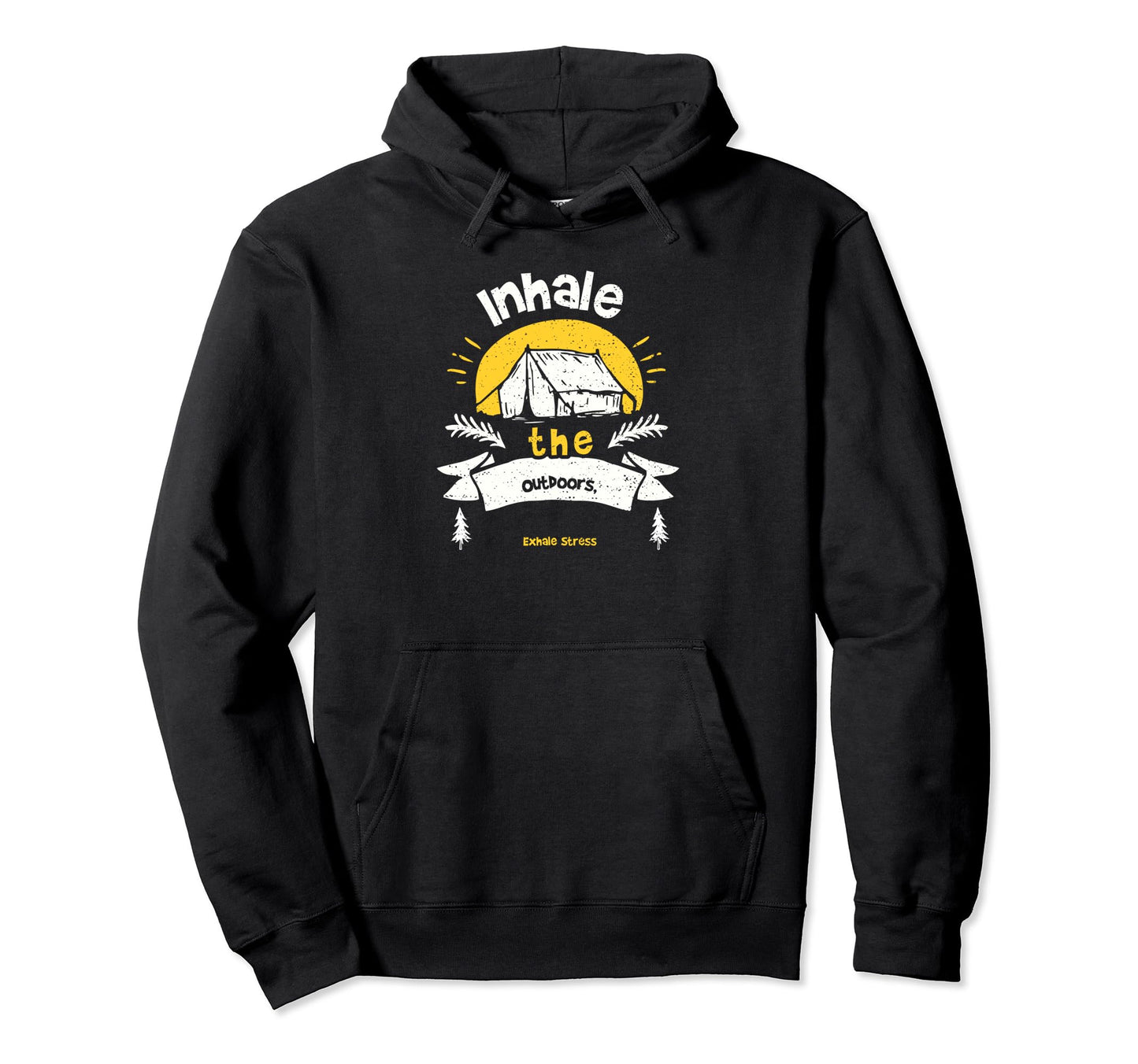 Dad Inhale Outdoors Exhale Stress Hoodie - Trendy Graphic for Adults - T-Shirt, Sweatshirt, Hoodie