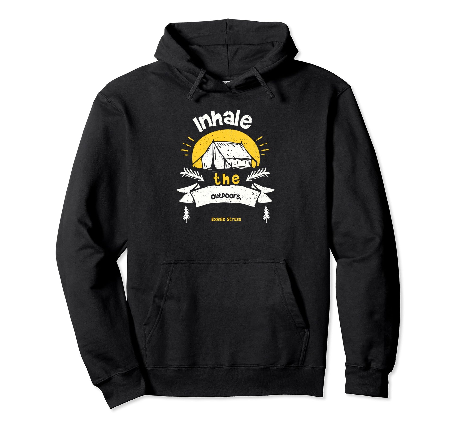 Dad Inhale Outdoors Exhale Stress Hoodie - Novelty Apparel Men Women - T-Shirt, Sweatshirt, Hoodie