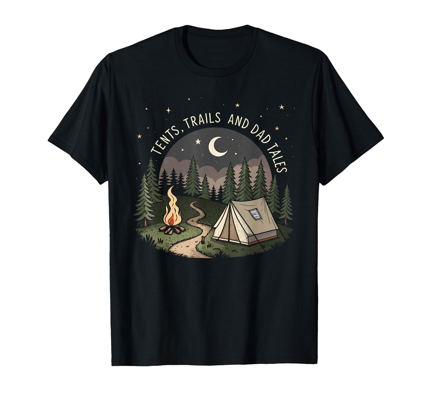 Tents Trails And Dad Tales Hiking T-Shirt - Custom Art Print Unisex - T-Shirt, Sweatshirt, Hoodie