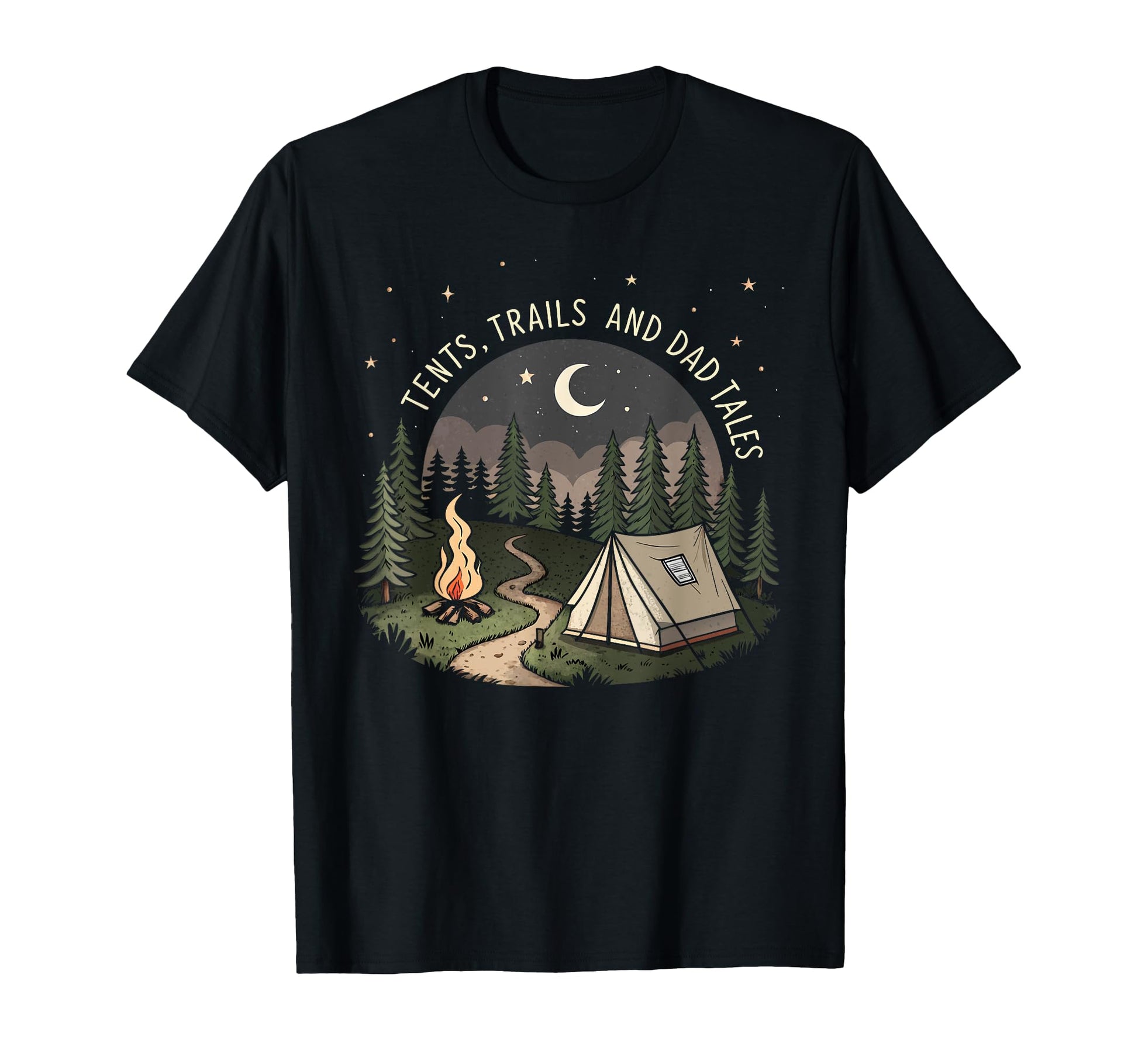 Tents Trails And Dad Tales Hiking T-Shirt - Custom Art Print Unisex - T-Shirt, Sweatshirt, Hoodie
