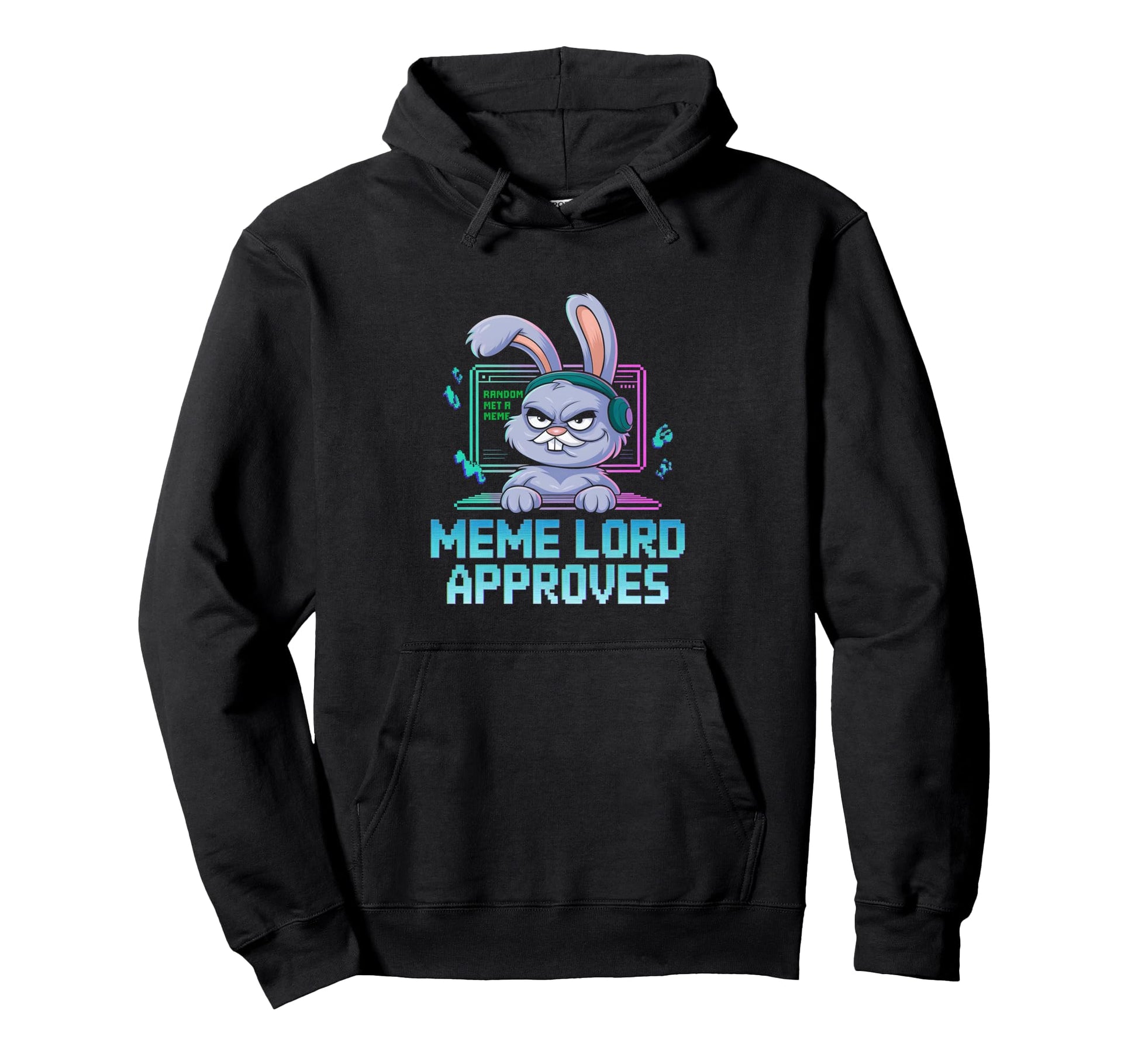 Grumpy Bunny Meme Lord Approves Viral Hoodie - Novelty Apparel Unisex - T-Shirt, Sweatshirt, Hoodie