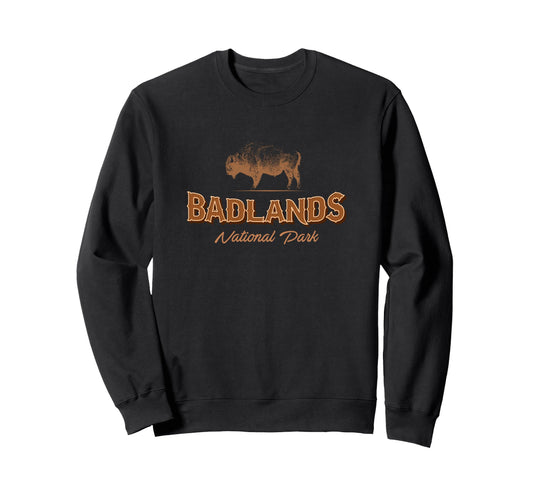 Badlands National Park Bison Sweatshirt - Aesthetic Graphic for Adults - T-Shirt, Sweatshirt, Hoodie