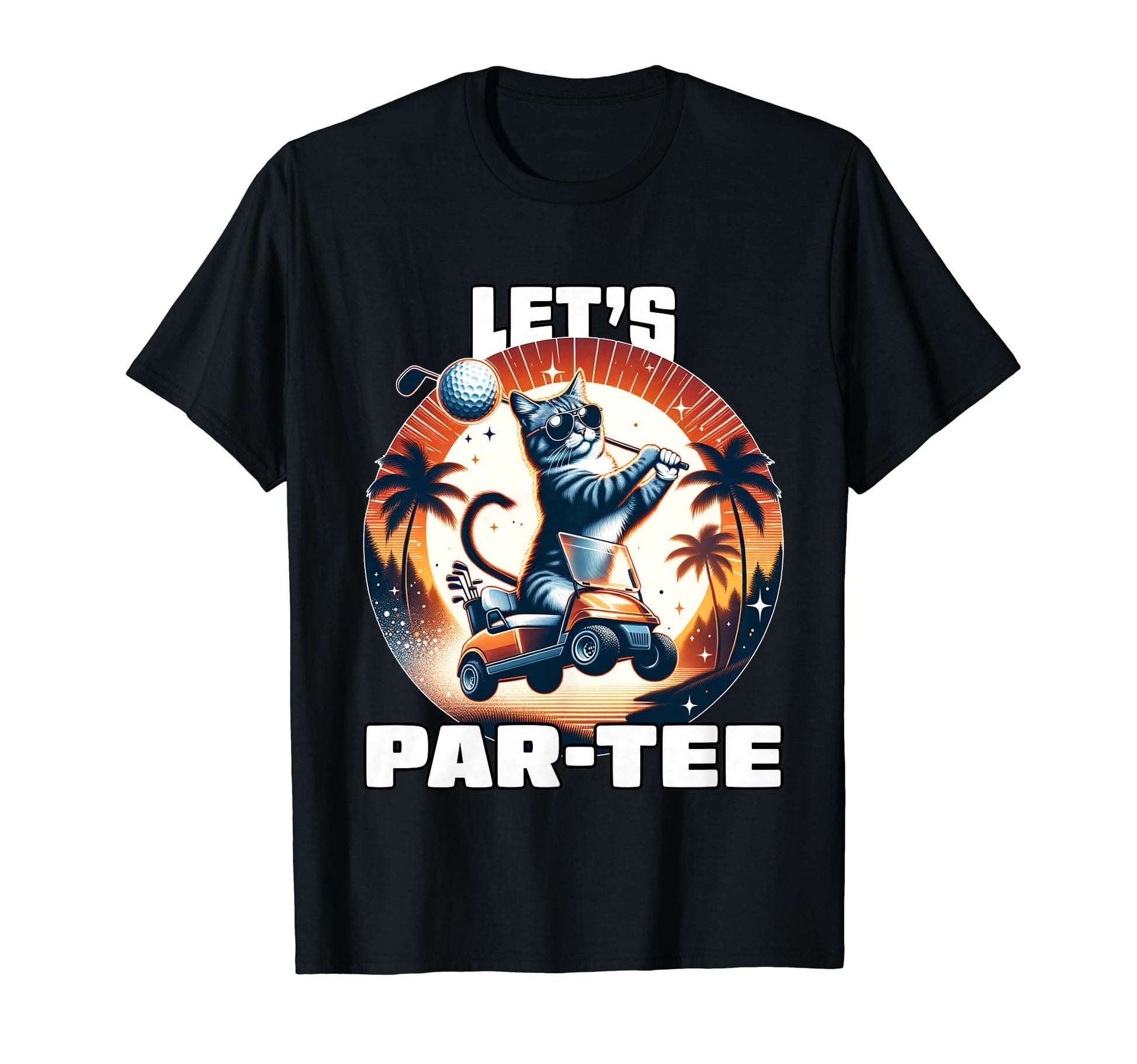 Lets Par Golf Player Golfer Dad Papa T-Shirt - Minimalist Print Men Women - T-Shirt, Sweatshirt, Hoodie