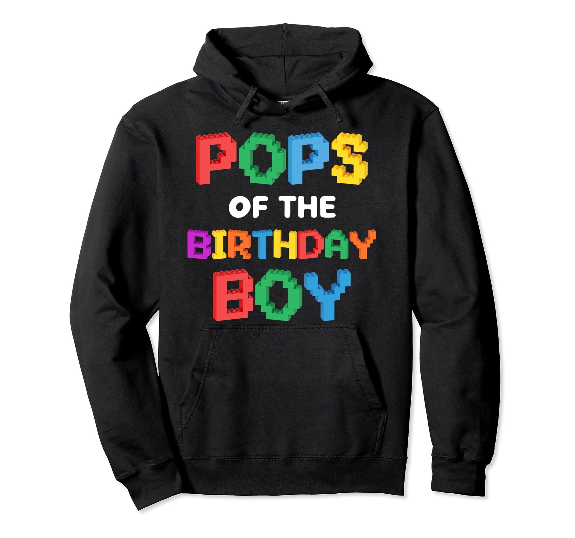 Pops Birthday Master Builder Bricks Blocks Hoodie - Minimalist Print Unisex - T-Shirt, Sweatshirt, Hoodie