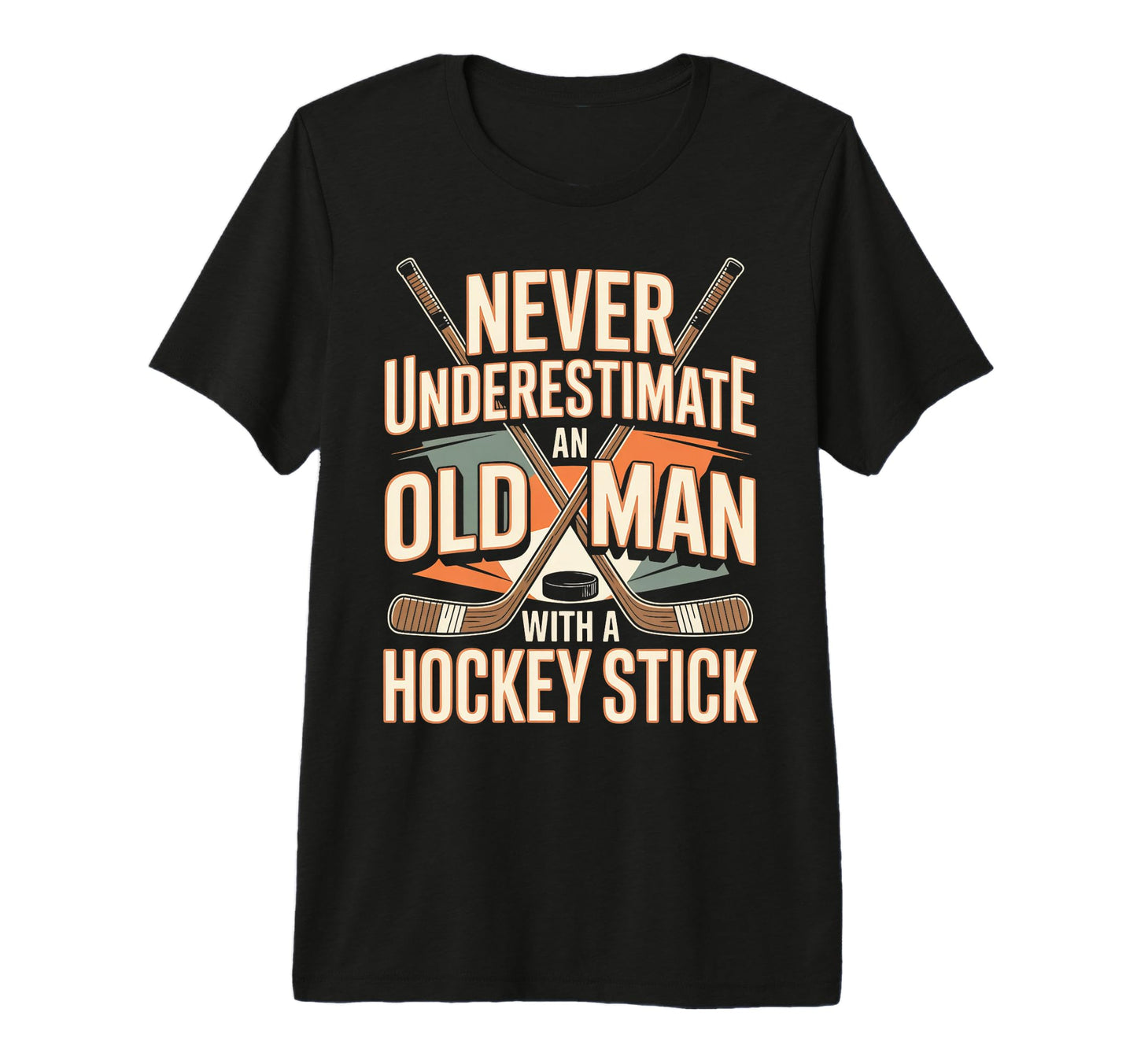 Old Hockey Stick Hockey Player Dad T-Shirt - Custom Art Print Unisex - T-Shirt, Sweatshirt, Hoodie
