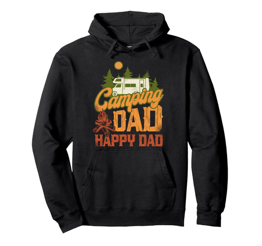 Camping Dad Happy Dad Motorhome Hoodie - Novelty Apparel Men Women - T-Shirt, Sweatshirt, Hoodie