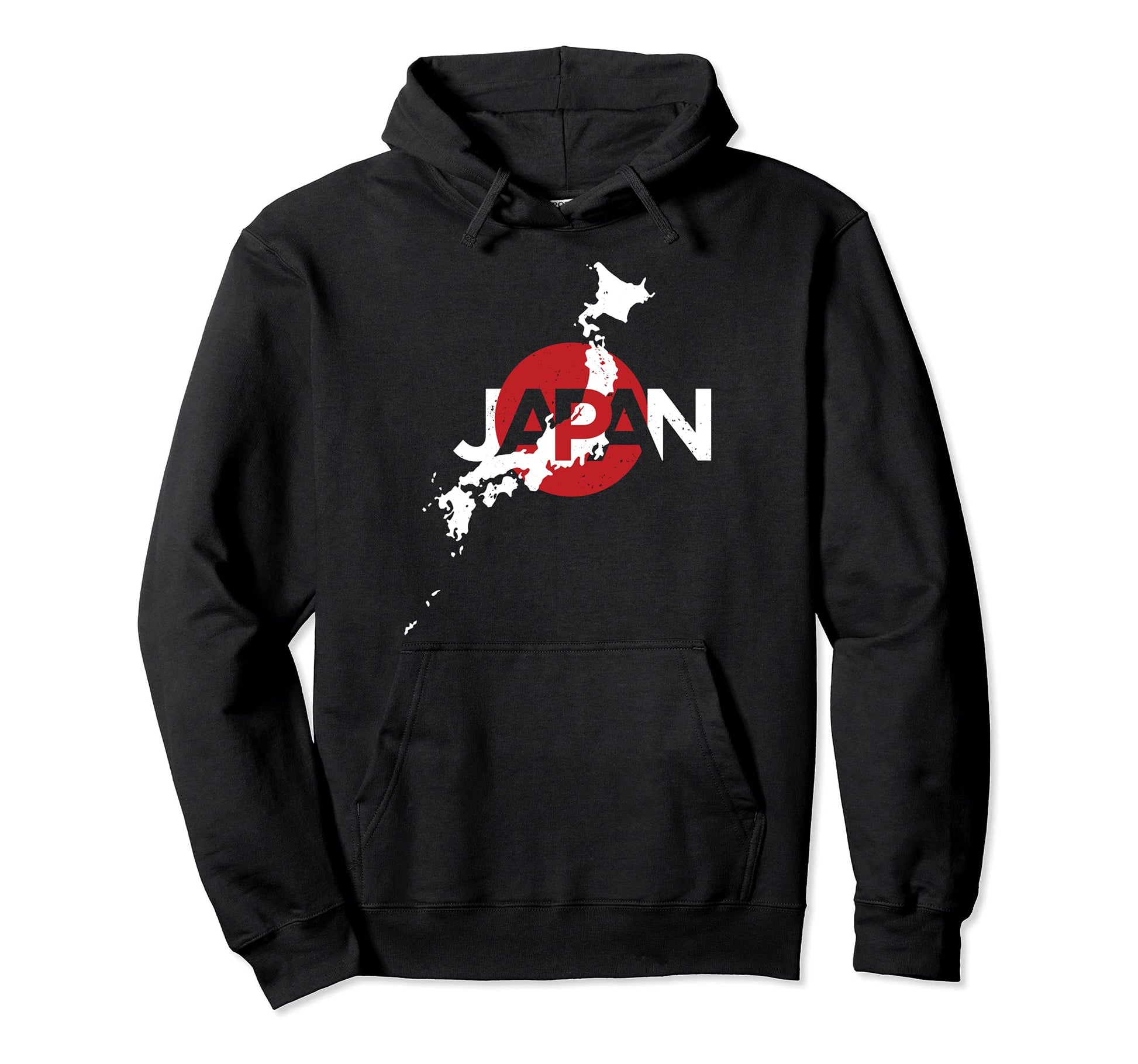 Japanese Map Flag Souvenir Distressed Hoodie - Unique Graphic for Adults - T-Shirt, Sweatshirt, Hoodie