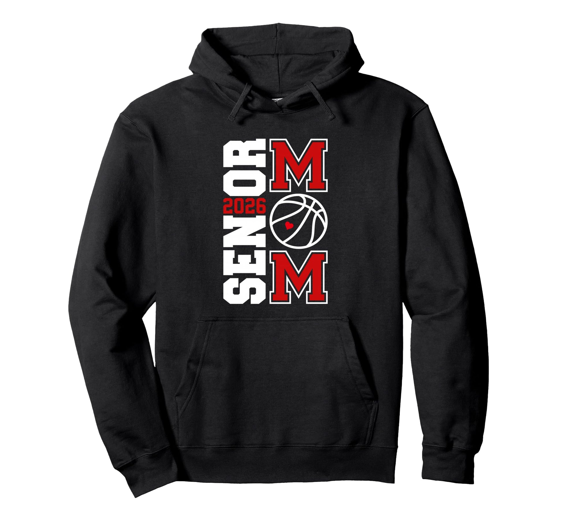 Senior Basketball Mom Class 2026 Hoodie - Fun Novelty Design for Adults - T-Shirt, Sweatshirt, Hoodie