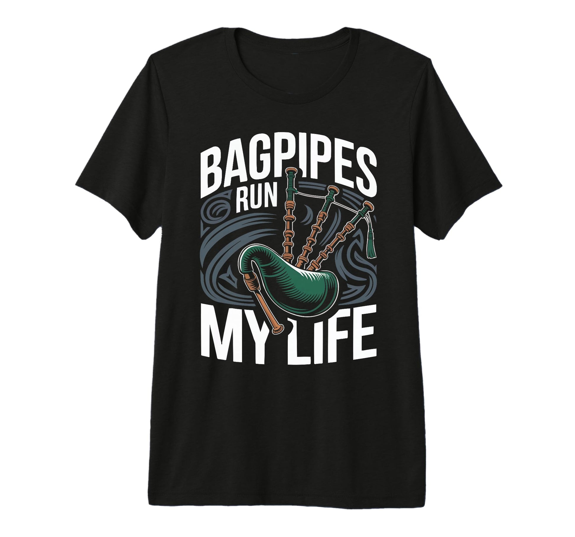 Bagpipe Player Musical Instrument T-Shirt - Fun Novelty Design for Adults - T-Shirt, Sweatshirt, Hoodie