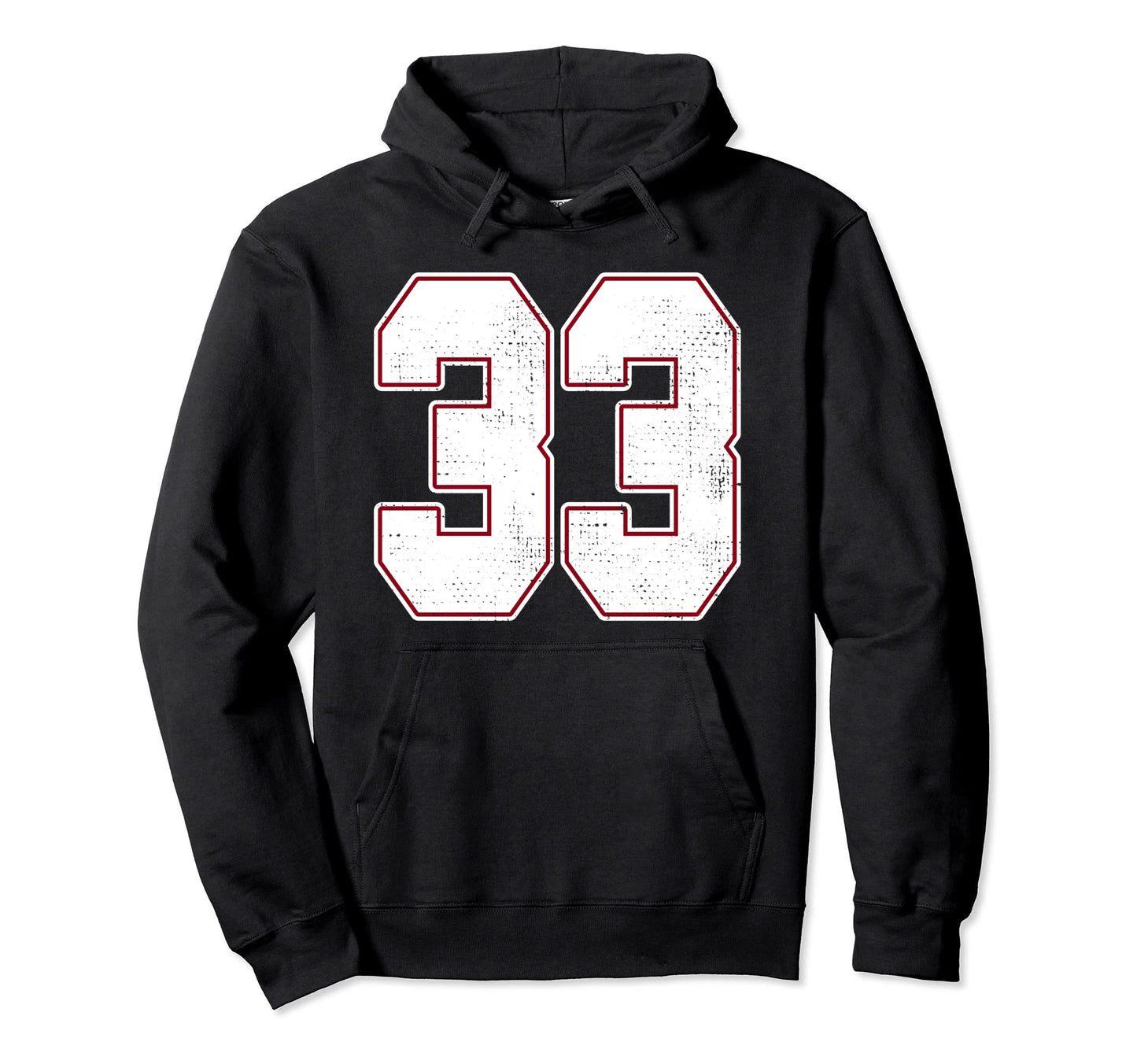 33 Outline Number 33 Varsity Fan Sports Hoodie - Unique Graphic for Adults - T-Shirt, Sweatshirt, Hoodie
