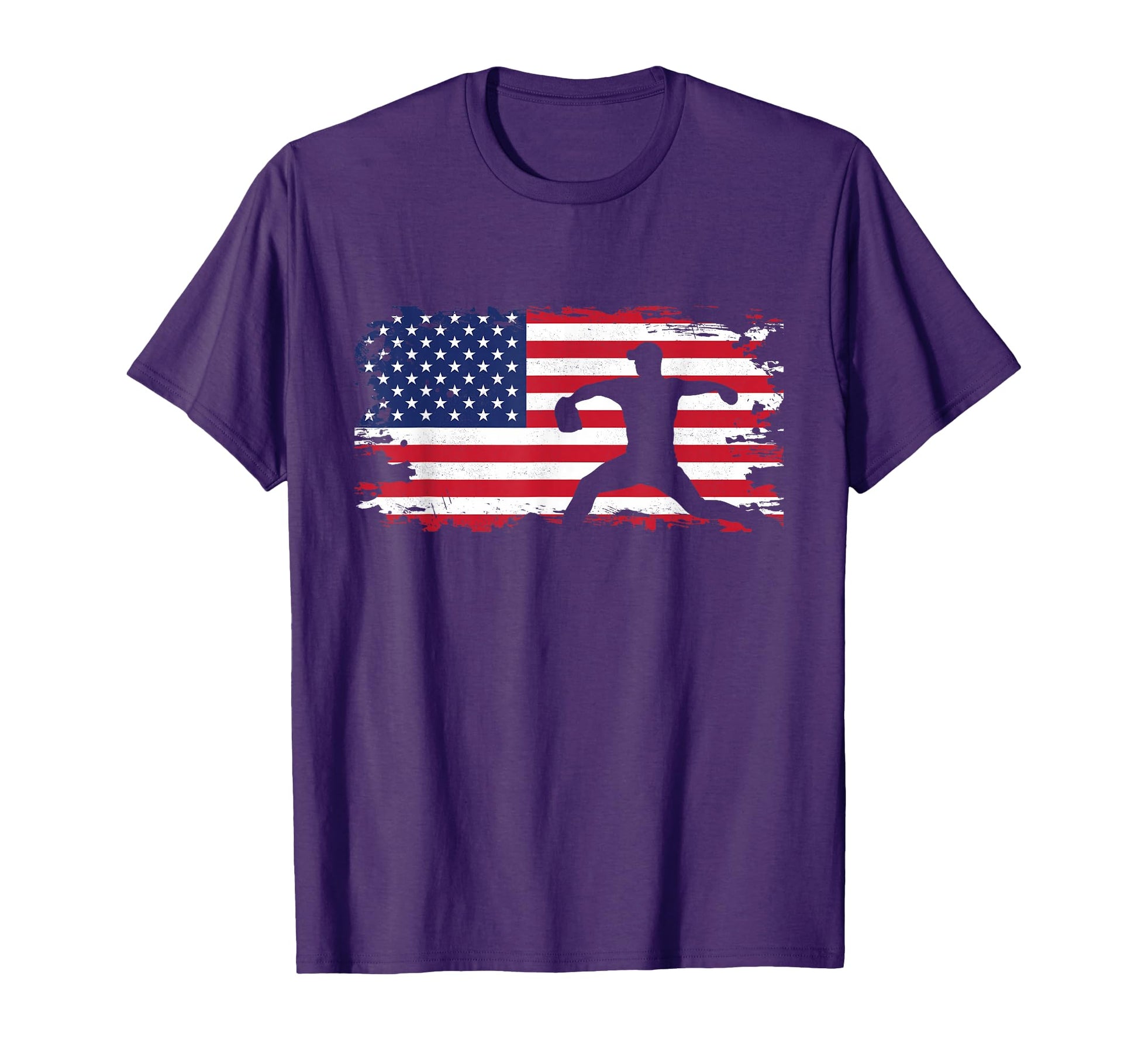American Flag Pitcher Baseball T-Shirt - Fun Novelty Design for Adults - T-Shirt, Sweatshirt, Hoodie