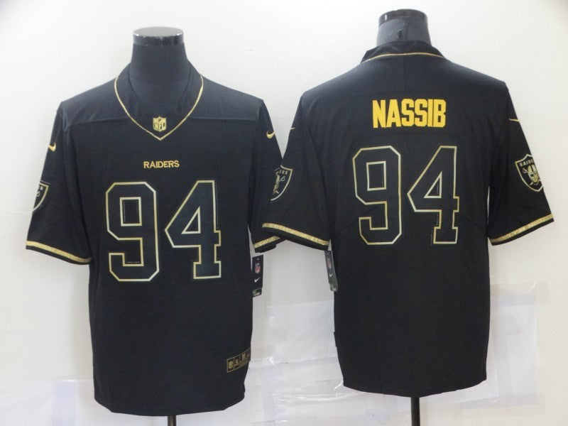 Men's Las Vegas Raiders Carl Nassib #94 Black Game Player Jersey1 football jersey product view 1