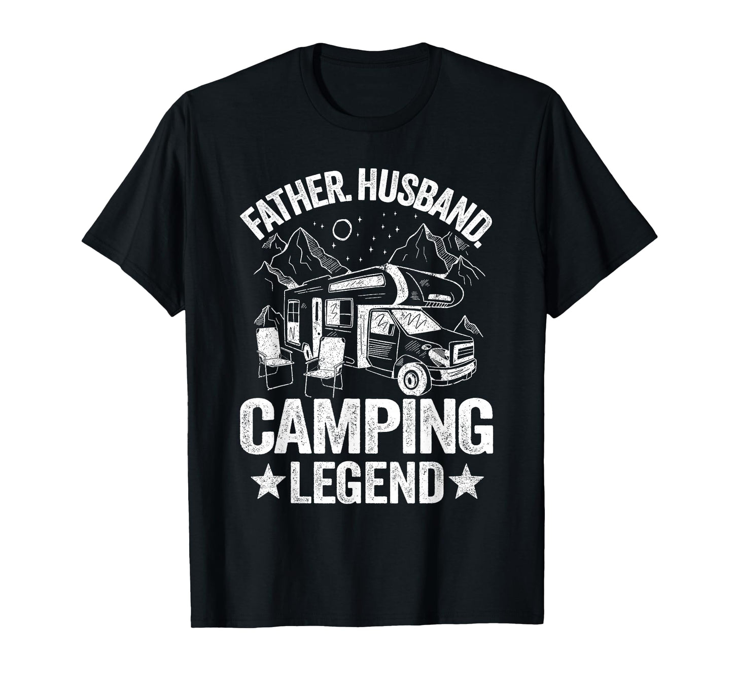 Father Husband Camping Legend Rv Camper T-Shirt - Unique Graphic Men Women - T-Shirt, Sweatshirt, Hoodie